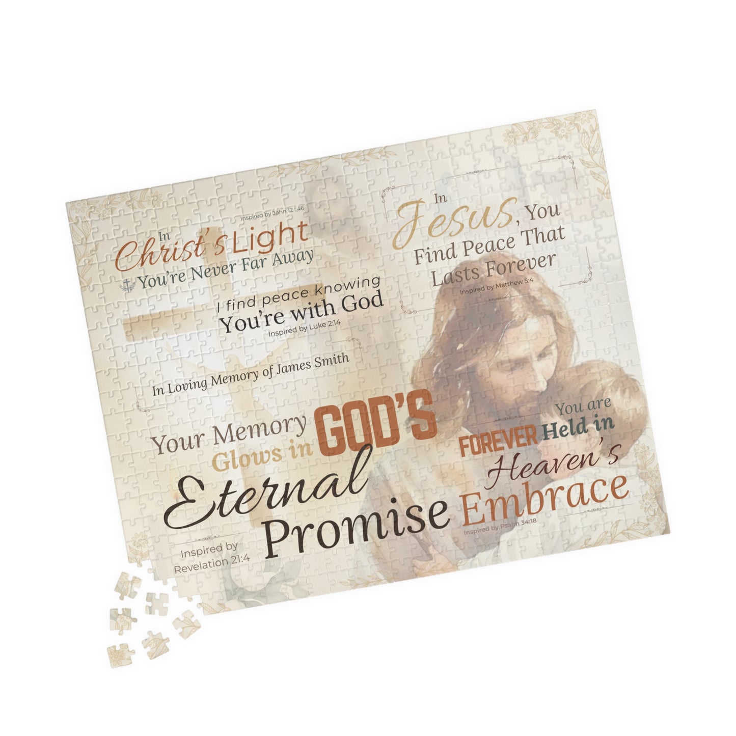 Personalized Sacred Embrace Memorial Puzzle for Him – Eternal Memory Keepsake