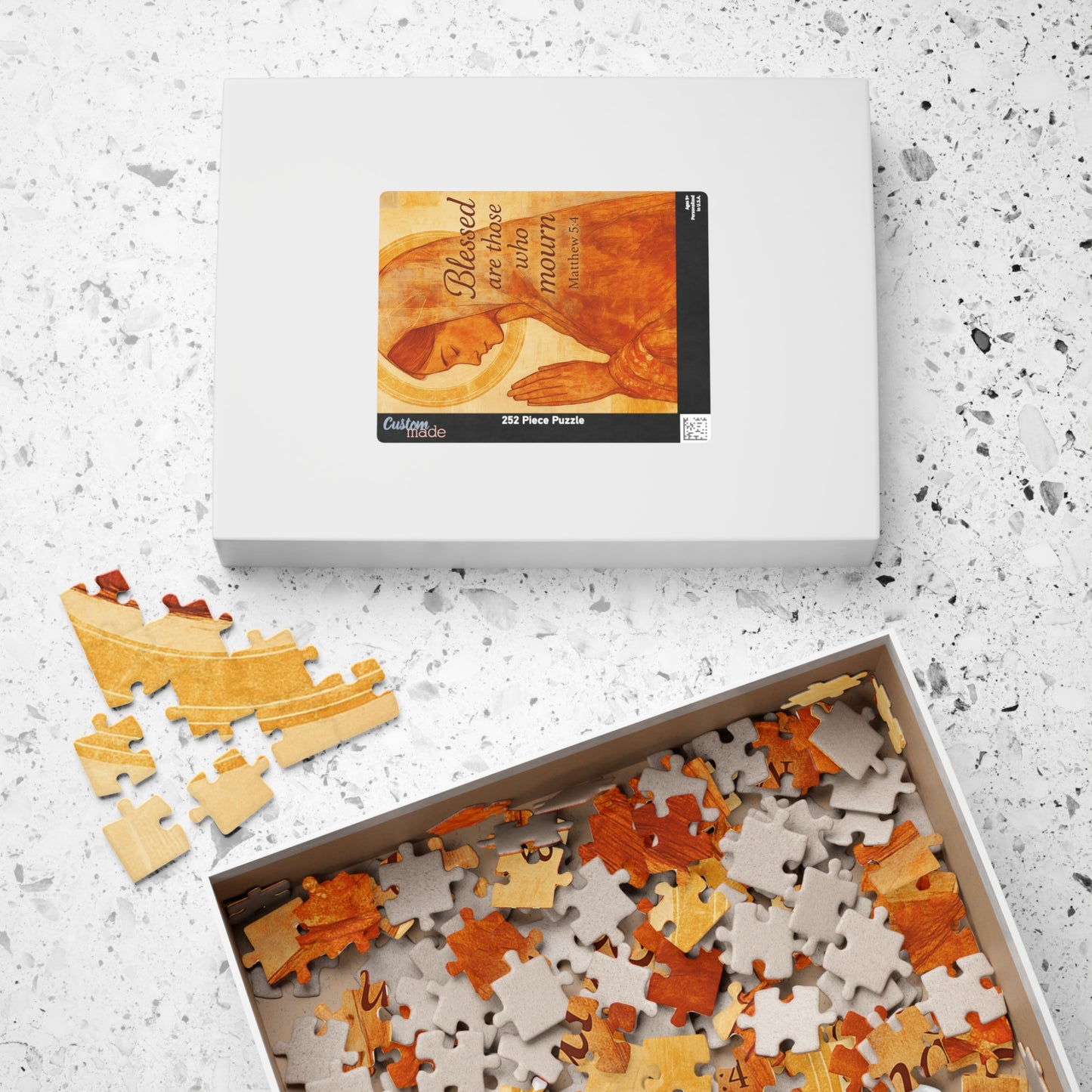 Watercolor Jesus Puzzle - Blessed Mourning Bible Verse Memorial Gift