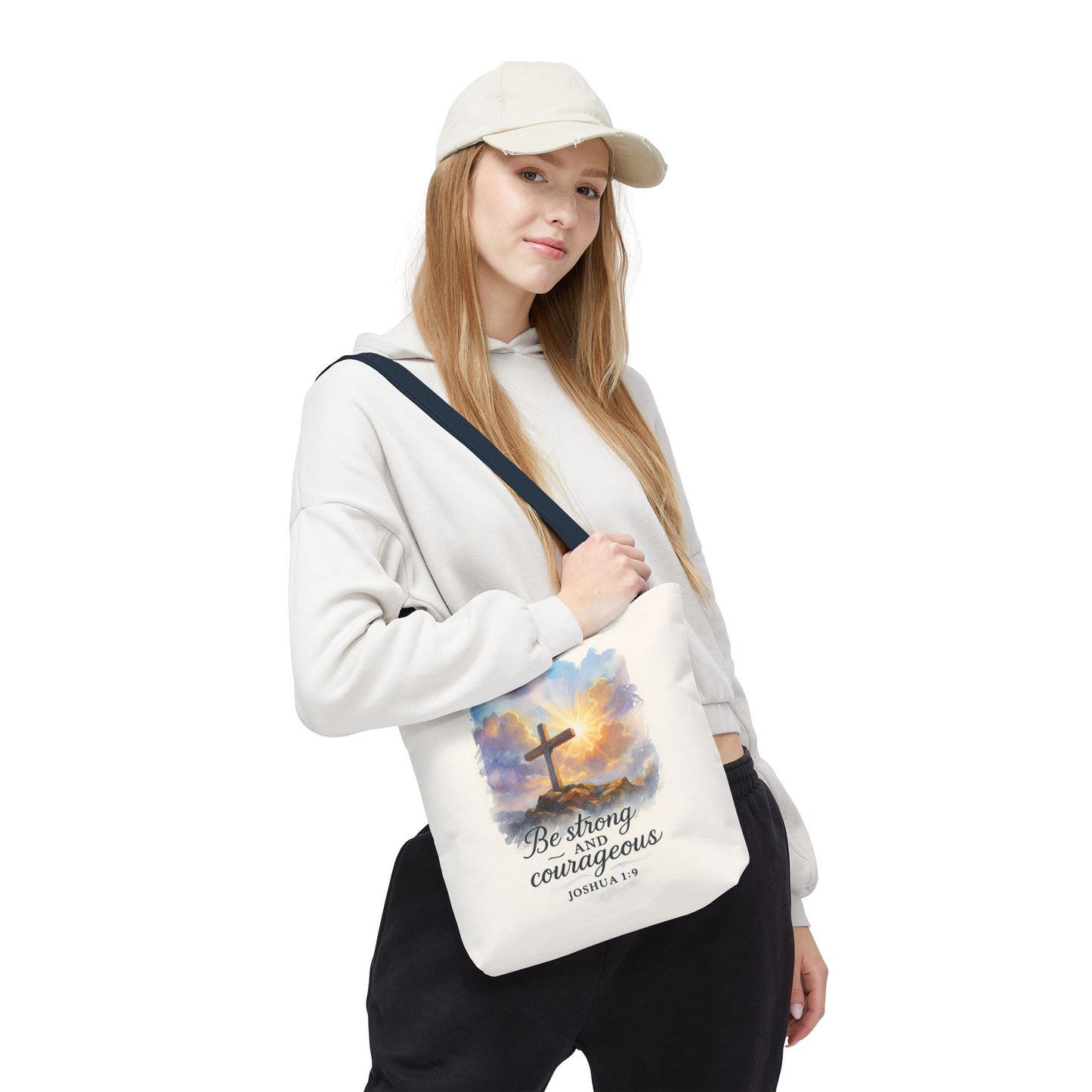 Inspirational Tote Bag - Be Strong and Courageous - Joshua 1:9 Memorial Gift