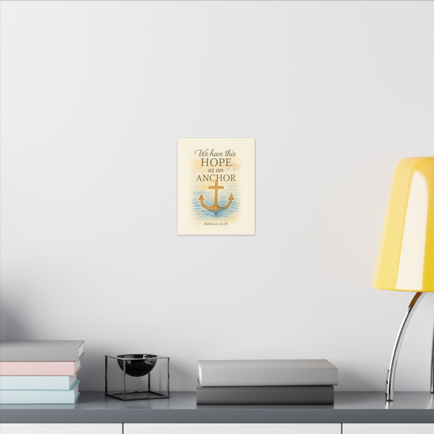 Inspirational Memorial Art Canvas, Bible Verse We have this Hope as an Anchor Keepsake, Eternal Memory Wall Decor