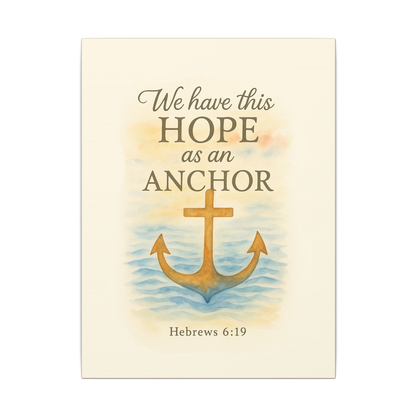 Inspirational Memorial Art Canvas, Bible Verse We have this Hope as an Anchor Keepsake, Eternal Memory Wall Decor