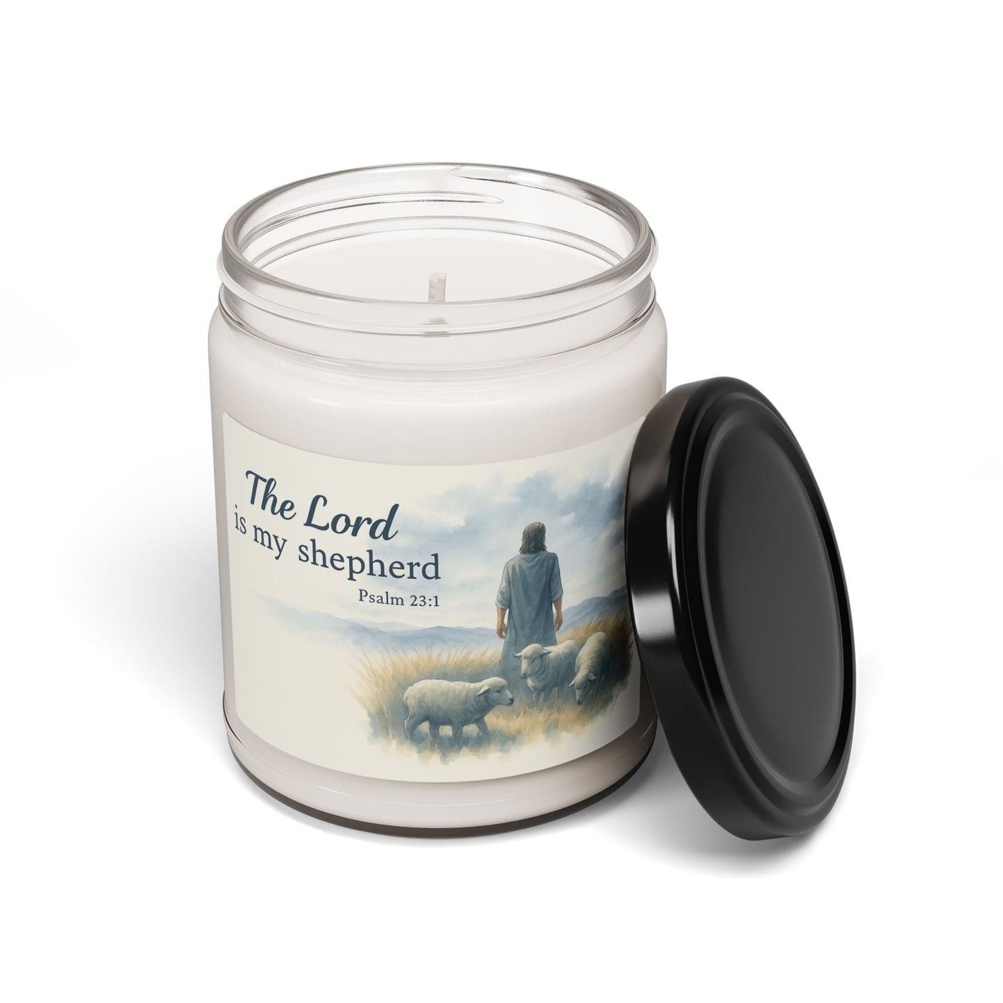 Scented Soy Candle - The Lord is My Shepherd - Psalm 23:1 - Serenity Home Decor