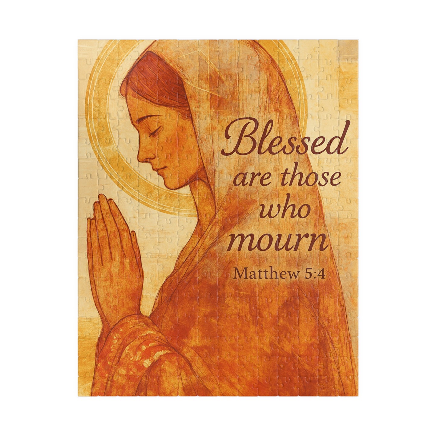 Watercolor Jesus Puzzle - Blessed Mourning Bible Verse Memorial Gift