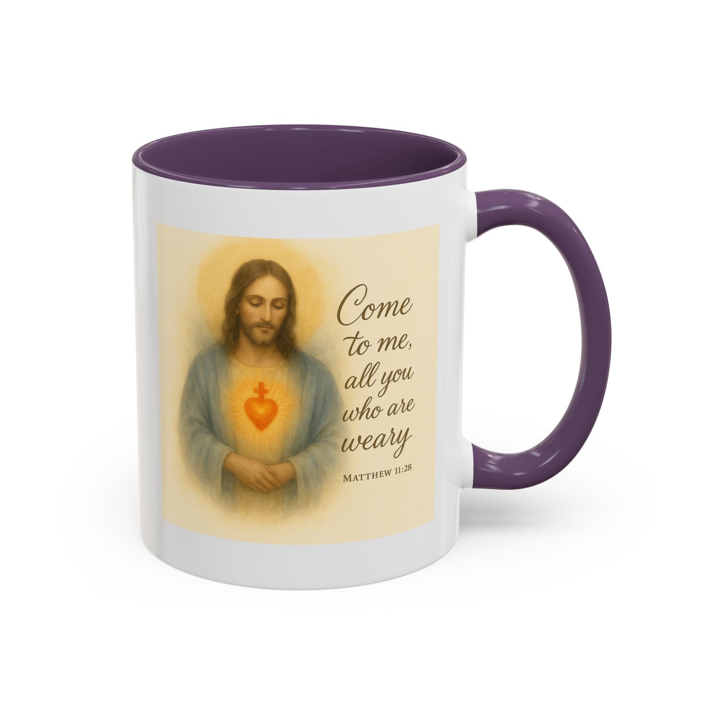 Memorial Accent Coffee Mug - Come to Me, All You Who Are Weary - Matthew 11:28