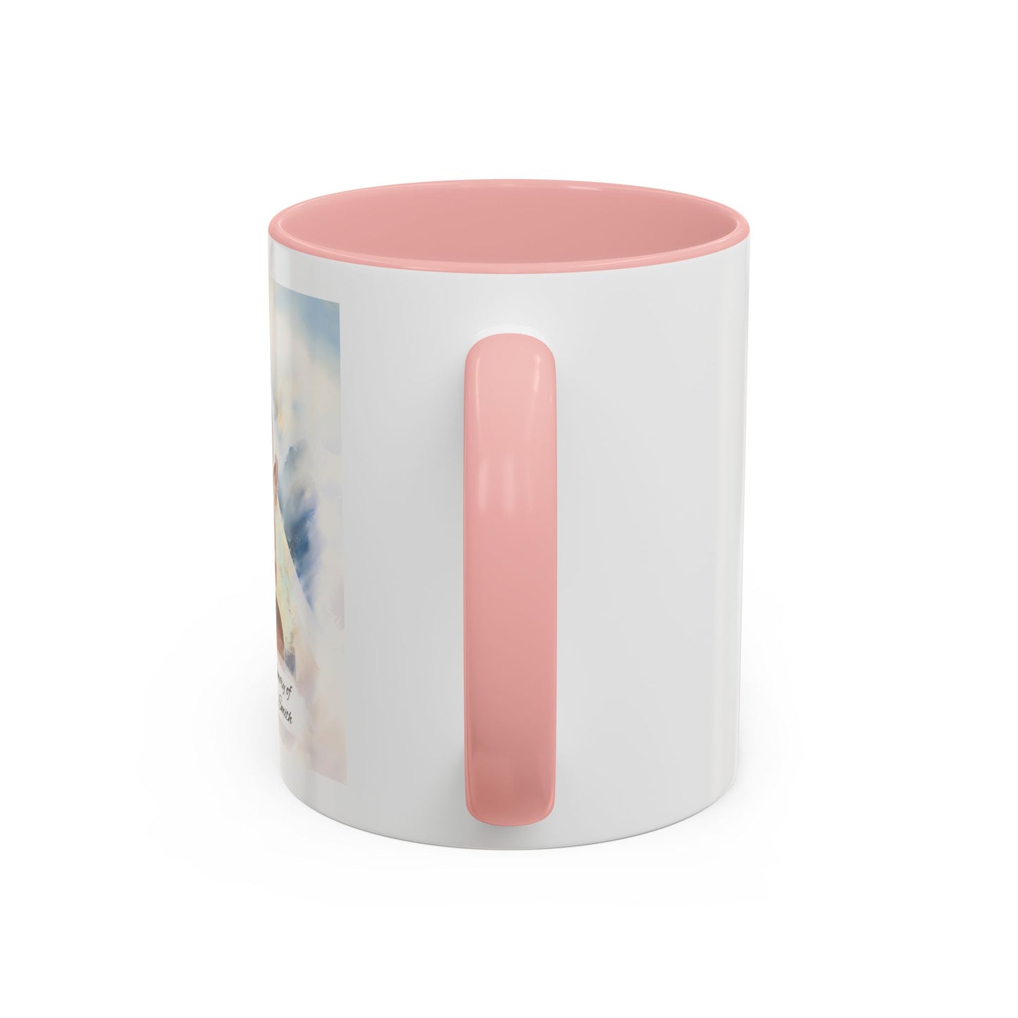 Custom Memorial Accent Coffee Mug with Photo and Text – Sacred Background Keepsake
