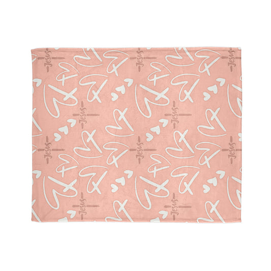 Christian Memorial Blanket - Jesus Heart and Cross Design