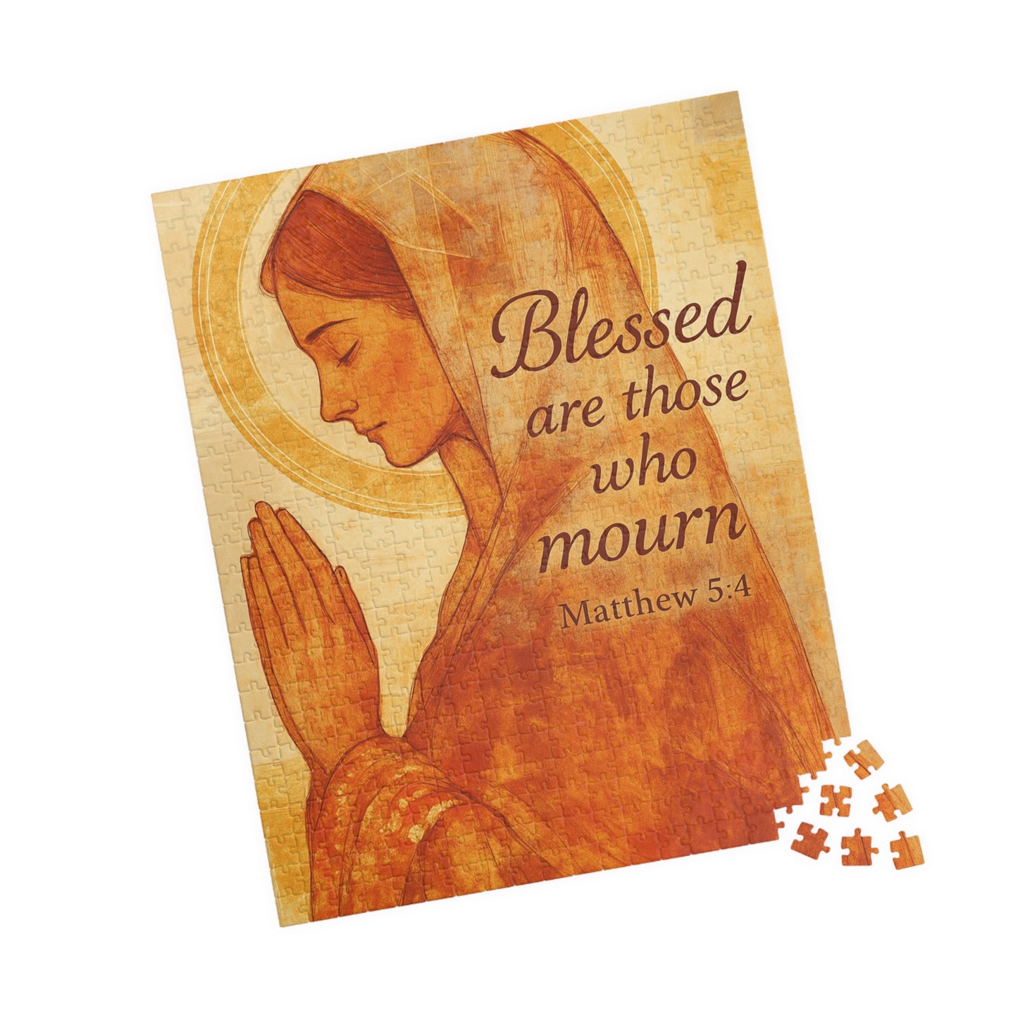 Watercolor Jesus Puzzle - Blessed Mourning Bible Verse Memorial Gift