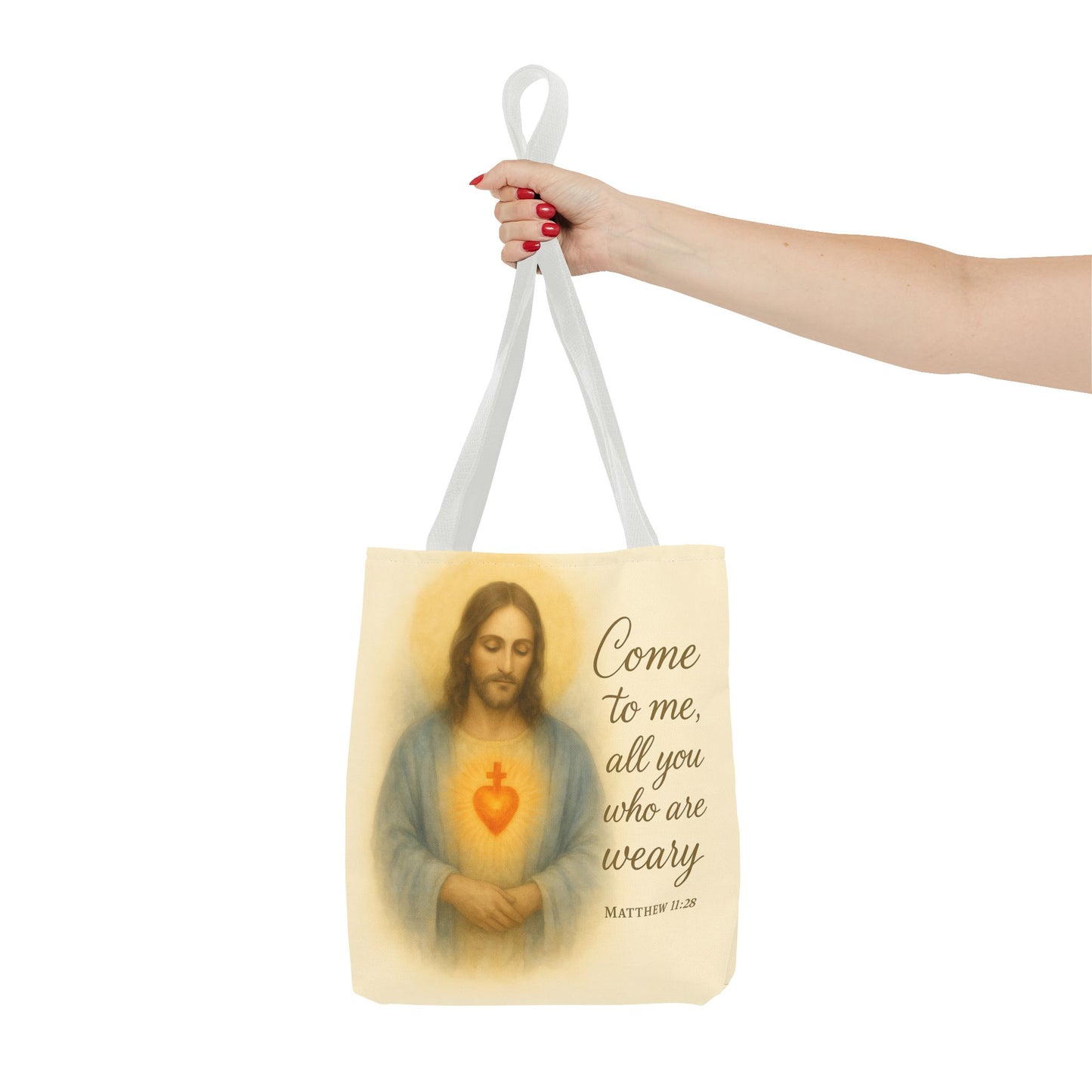 Inspirational Tote Bag - Come to Me, All You Who Are Weary - Matthew 11:28 Memorial Gift
