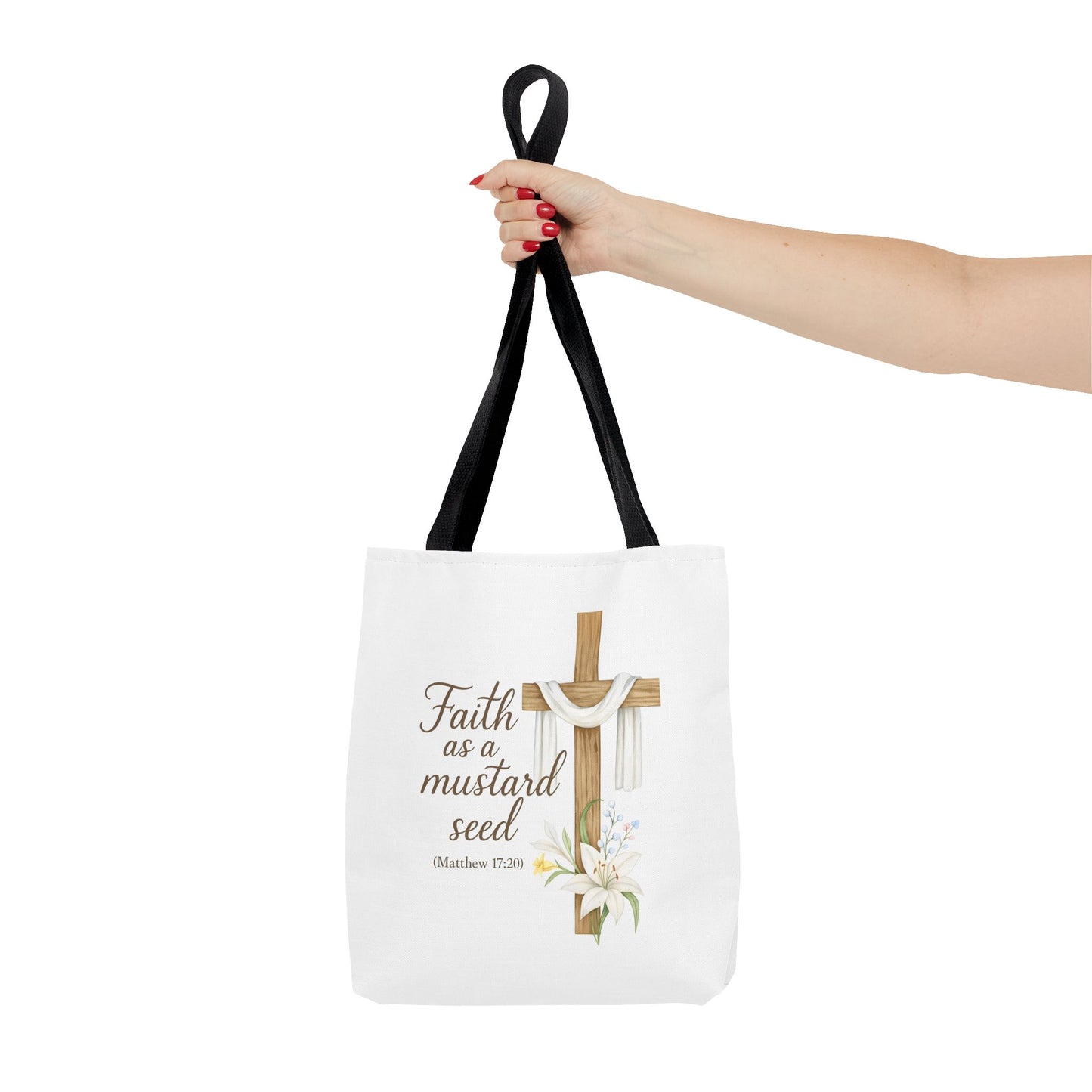 Inspirational Tote Bag - Faith as a Mustard Seed - Matthew 17:20 Memorial Gift
