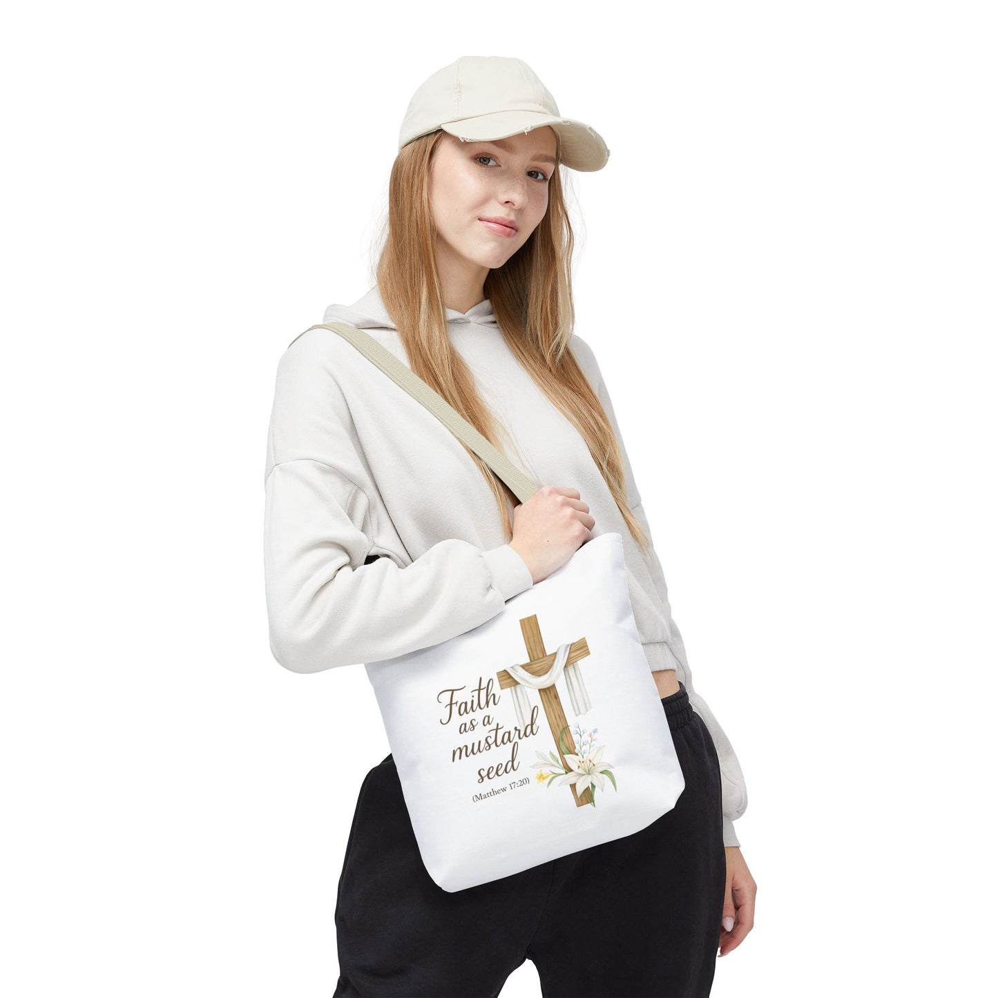 Inspirational Tote Bag - Faith as a Mustard Seed - Matthew 17:20 Memorial Gift