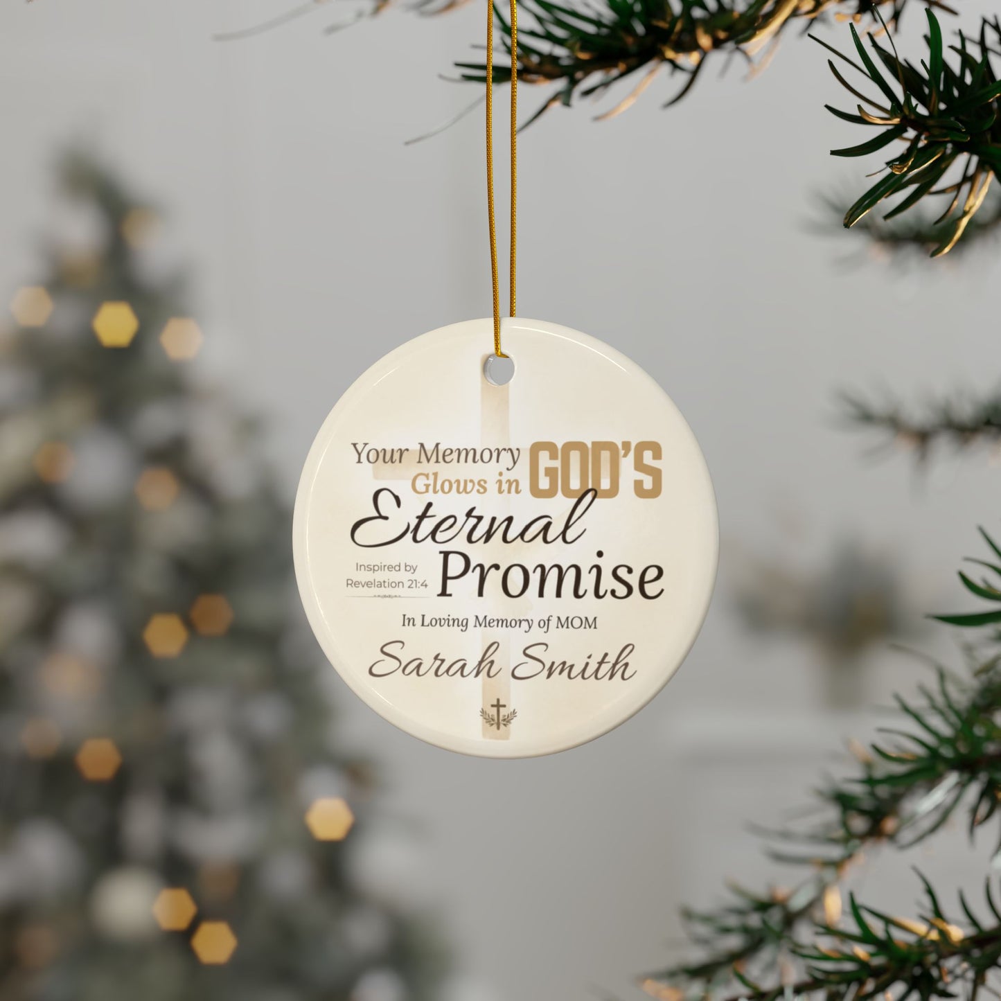 Eternal Promise Memorial Ornament | Personalized Christian Sympathy Gift for Loss of Mother