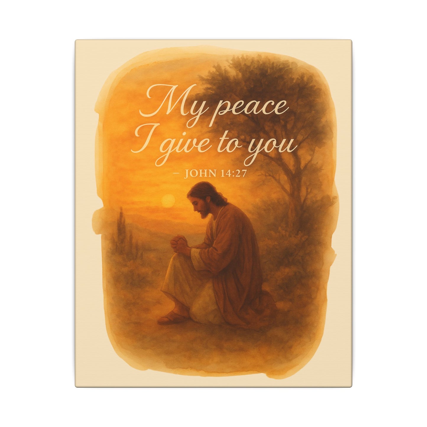 Inspirational Memorial Art Canvas, Bible Verse My Peace I Give to You Keepsake, Eternal Memory Wall Decor