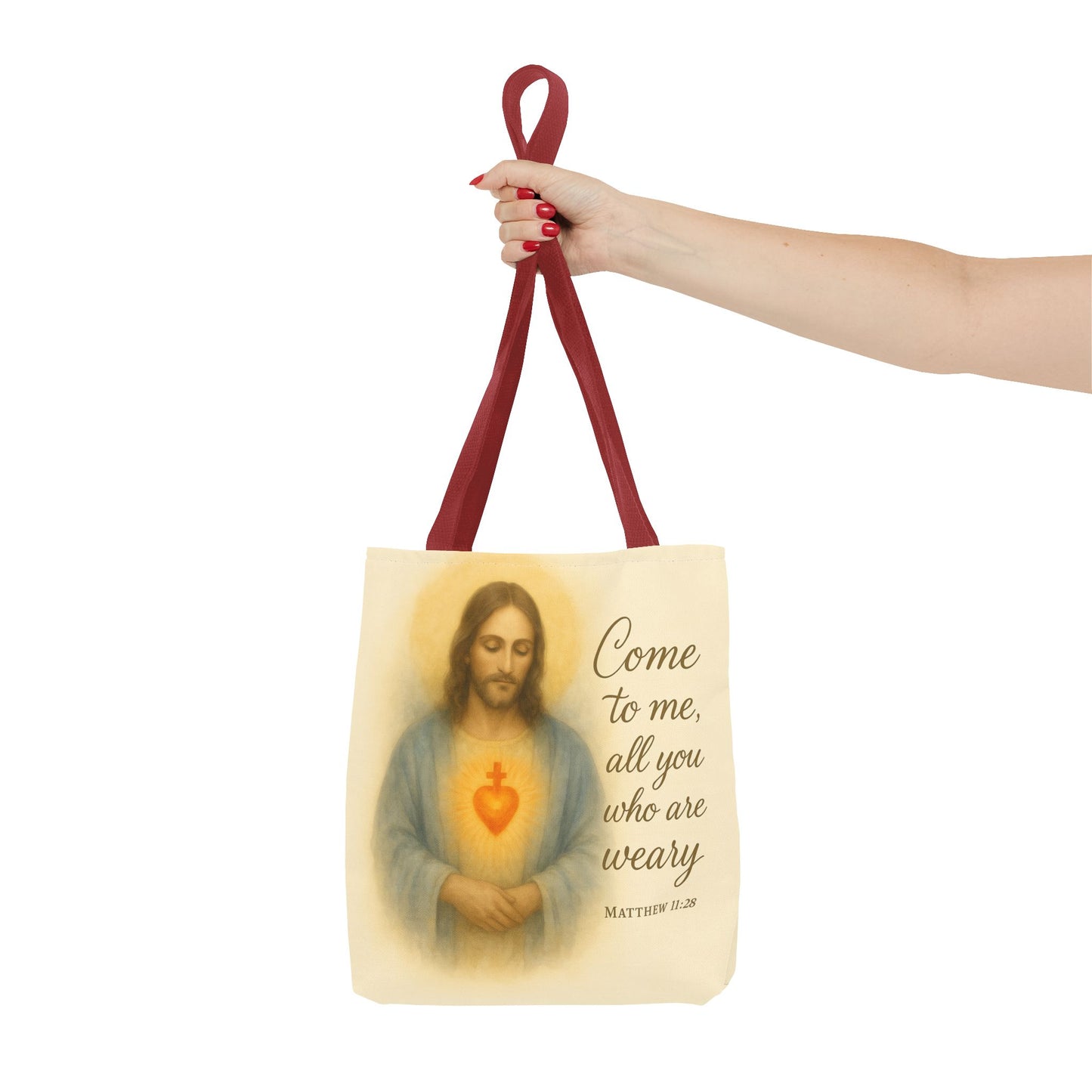 Inspirational Tote Bag - Come to Me, All You Who Are Weary - Matthew 11:28 Memorial Gift