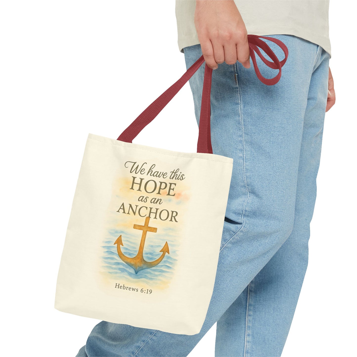 Inspirational Tote Bag - We Have This Hope as an Anchor - Hebrews 6:19 Memorial Gift