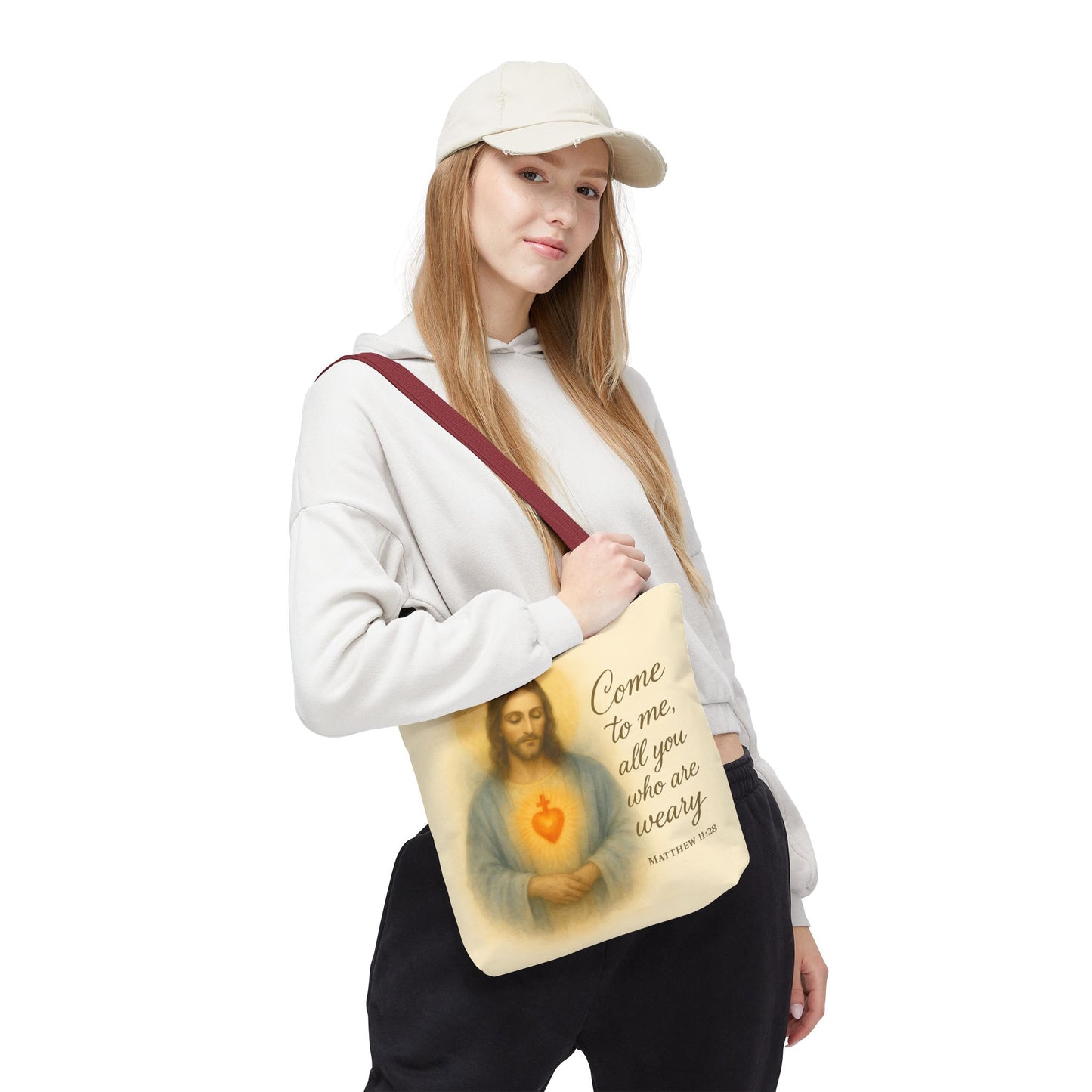 Inspirational Tote Bag - Come to Me, All You Who Are Weary - Matthew 11:28 Memorial Gift