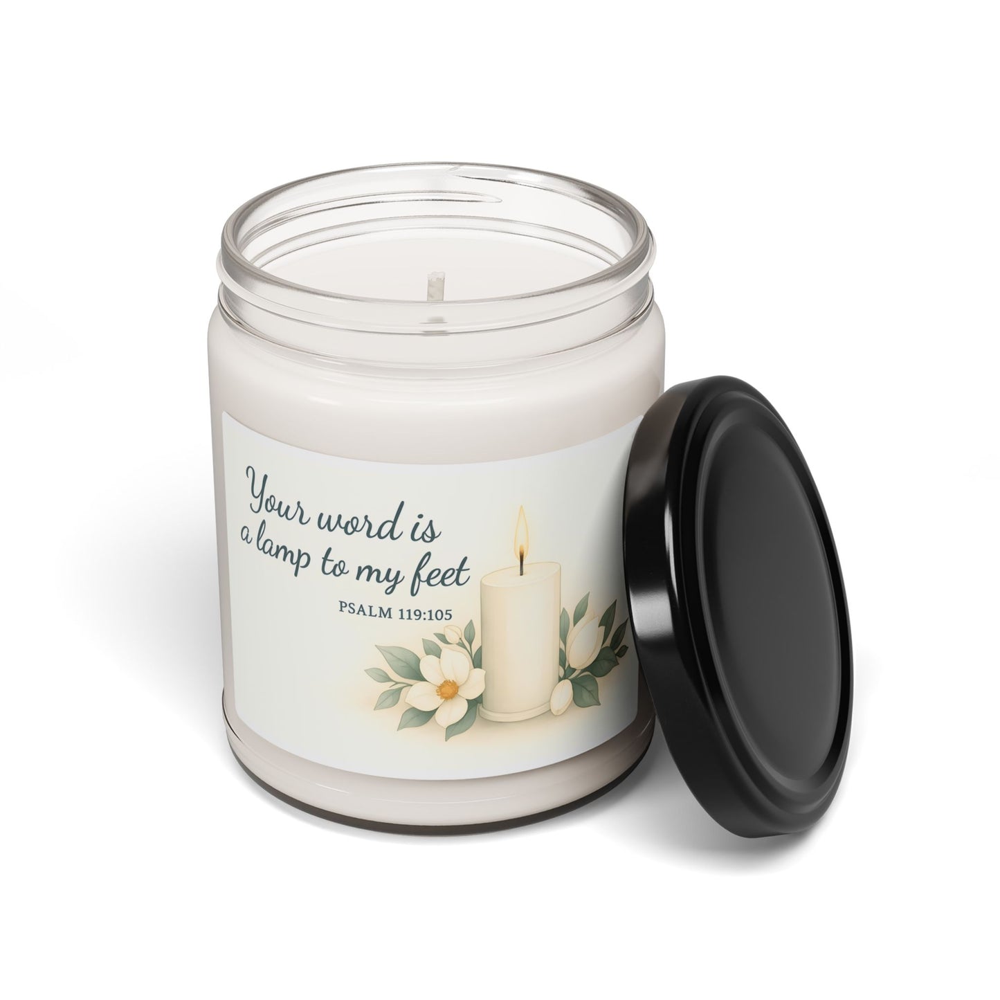 Scented Soy Candle - Your Word is a Lamp - Psalm 119:105 - Serenity Home Decor