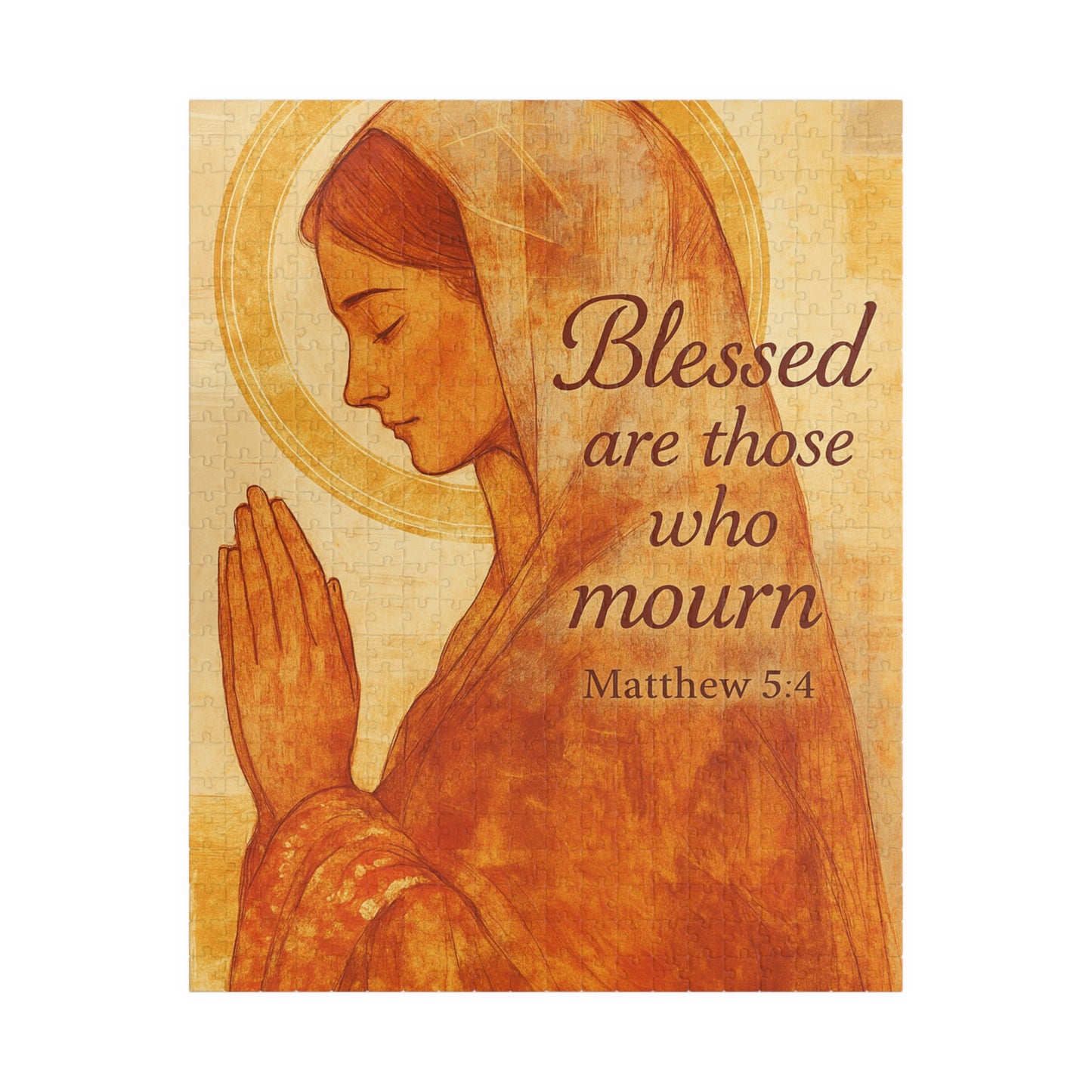 Watercolor Jesus Puzzle - Blessed Mourning Bible Verse Memorial Gift