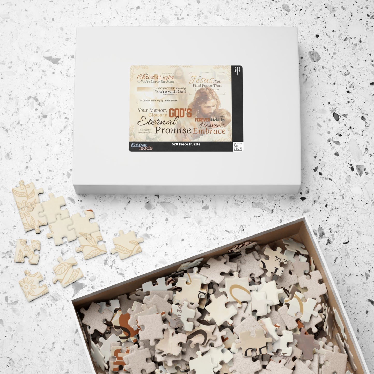 Personalized Sacred Embrace Memorial Puzzle for Him – Eternal Memory Keepsake