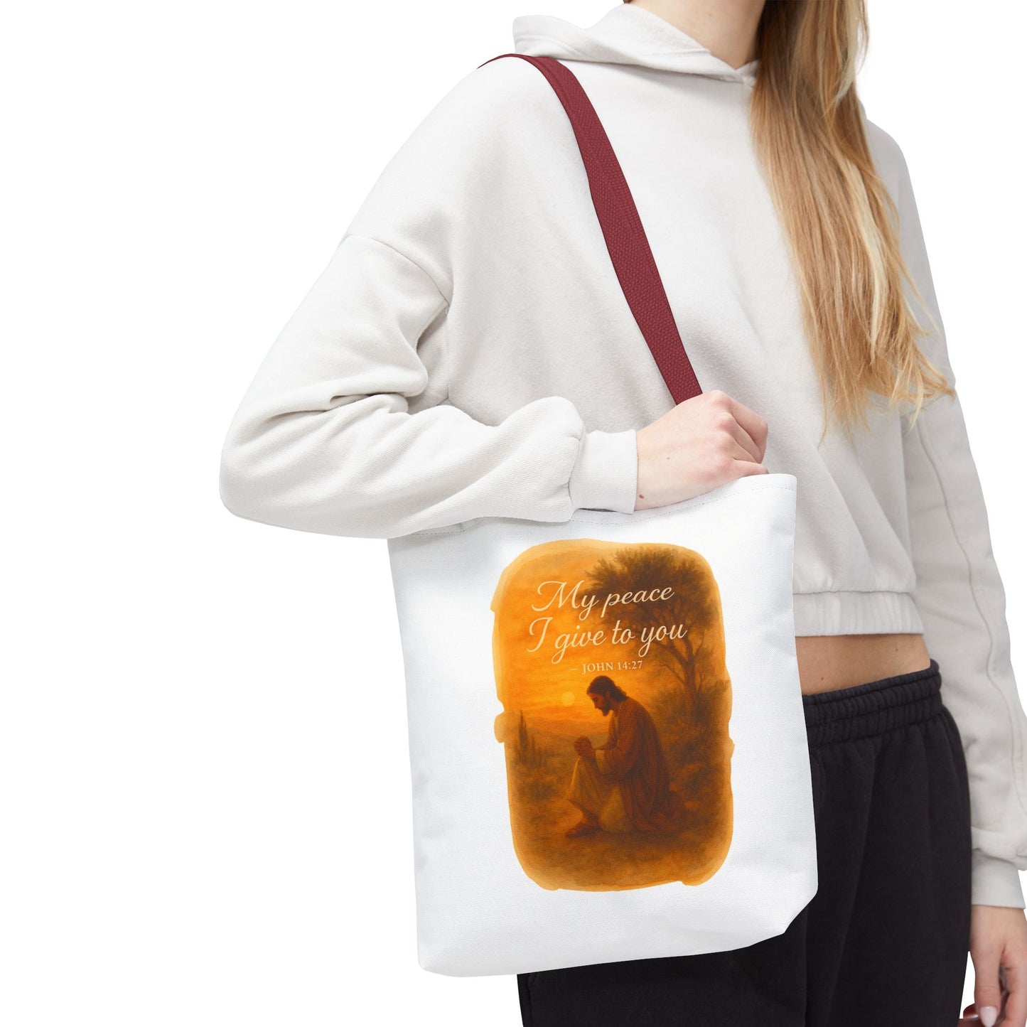 Inspirational Tote Bag - My Peace I Give to You - John 14:27 Memorial Gift
