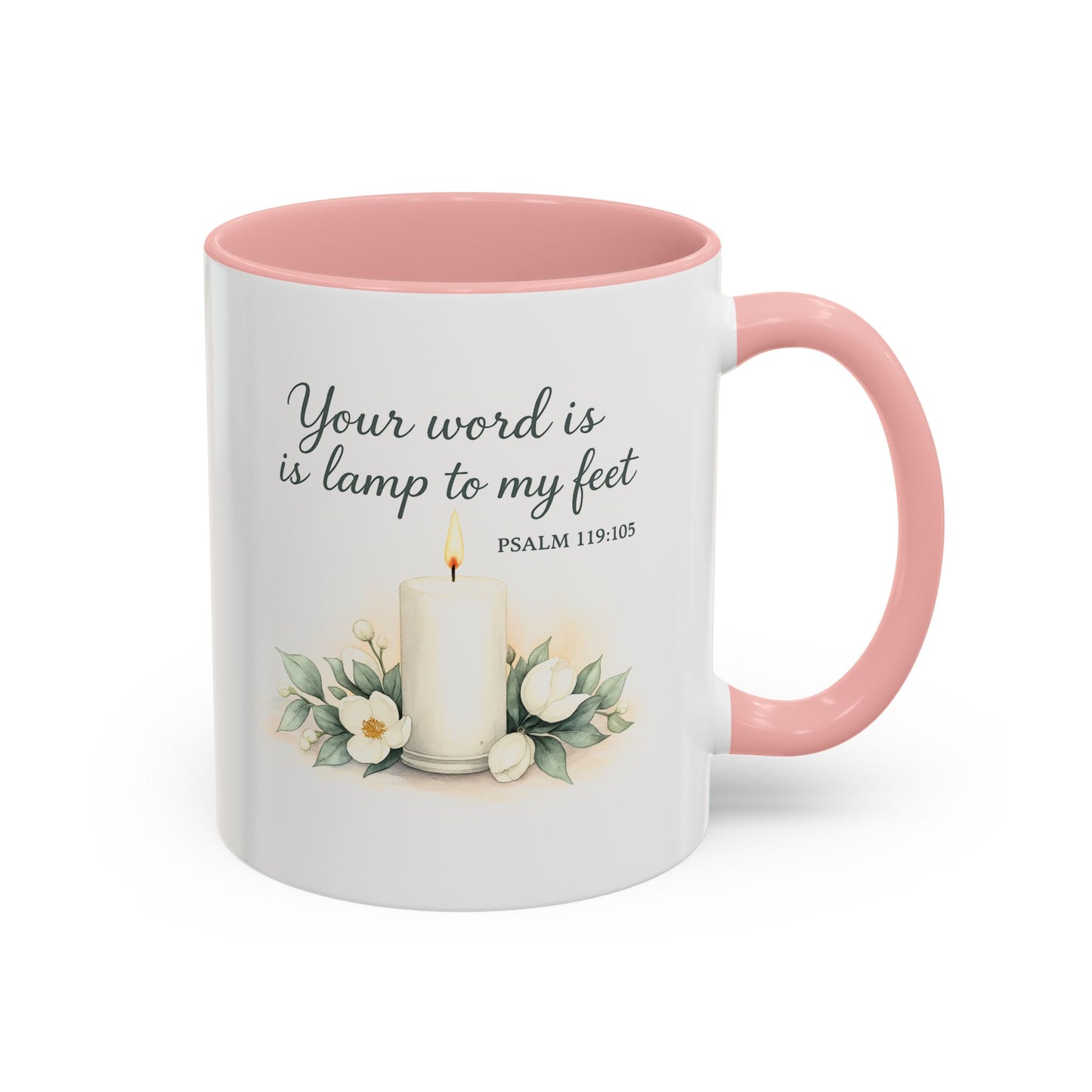 Memorial Accent Coffee Mug - Your Word Is a Lamp to My Feet - Psalm 119:105