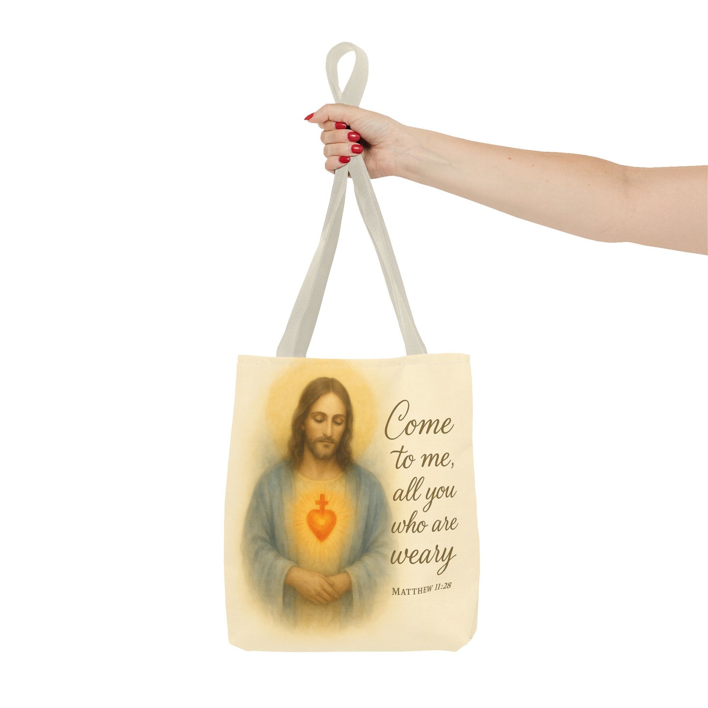 Inspirational Tote Bag - Come to Me, All You Who Are Weary - Matthew 11:28 Memorial Gift