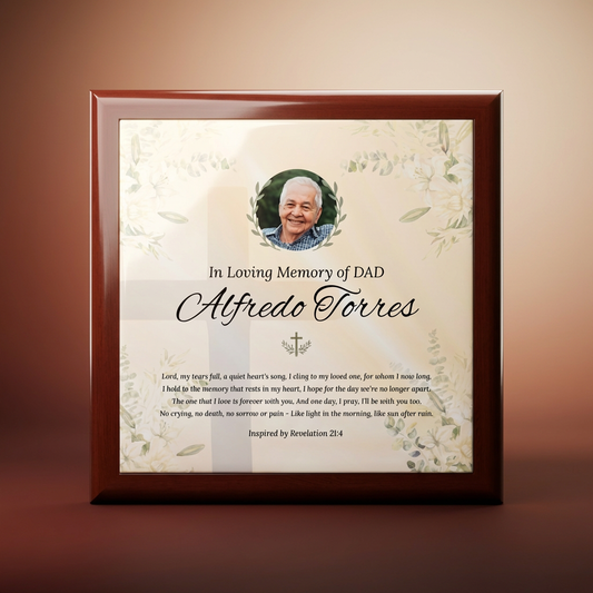 Eternal Promise Memorial Keepsake Box | Personalized Christian Gift for Loss of Father