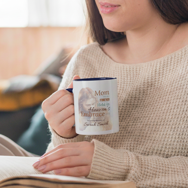 Custom Heavenly Embrace Memorial Mug
