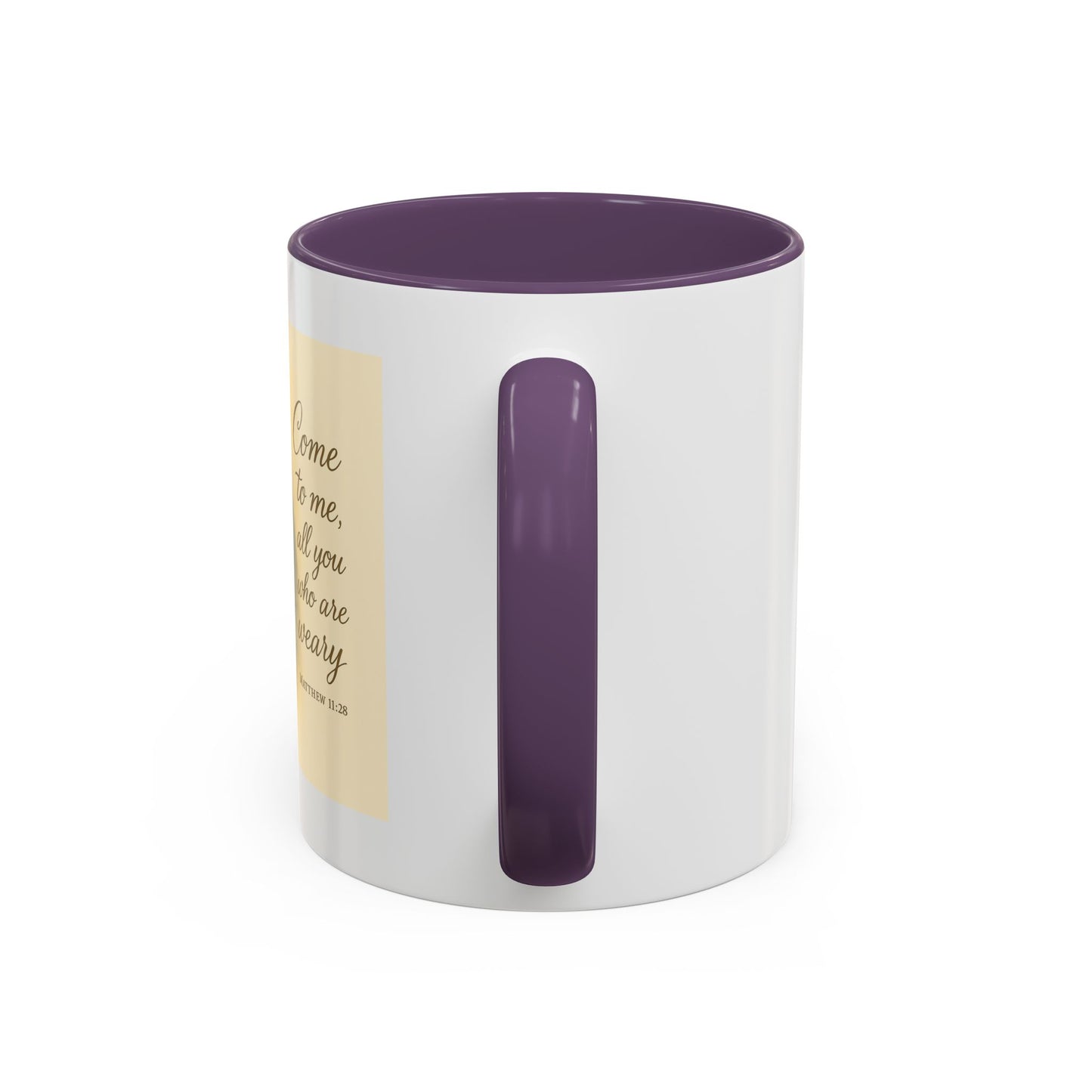 Memorial Accent Coffee Mug - Come to Me, All You Who Are Weary - Matthew 11:28
