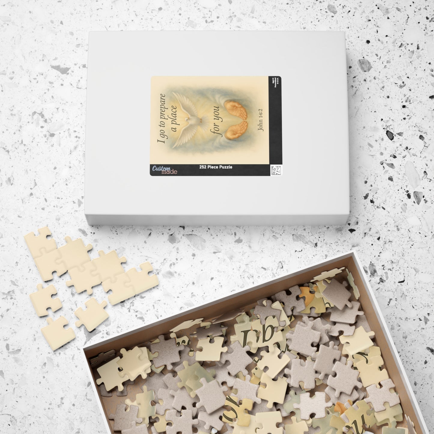 Watercolor Jesus Puzzle - Eternal Promise Bible Verse Memorial Gift