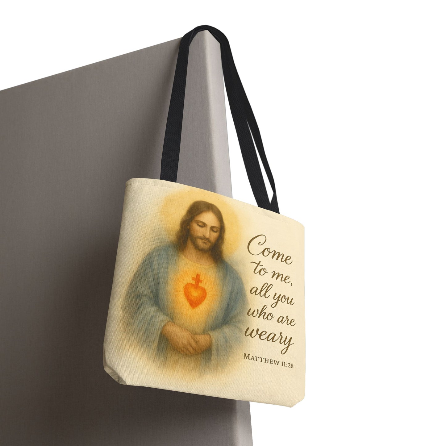 Inspirational Tote Bag - Come to Me, All You Who Are Weary - Matthew 11:28 Memorial Gift