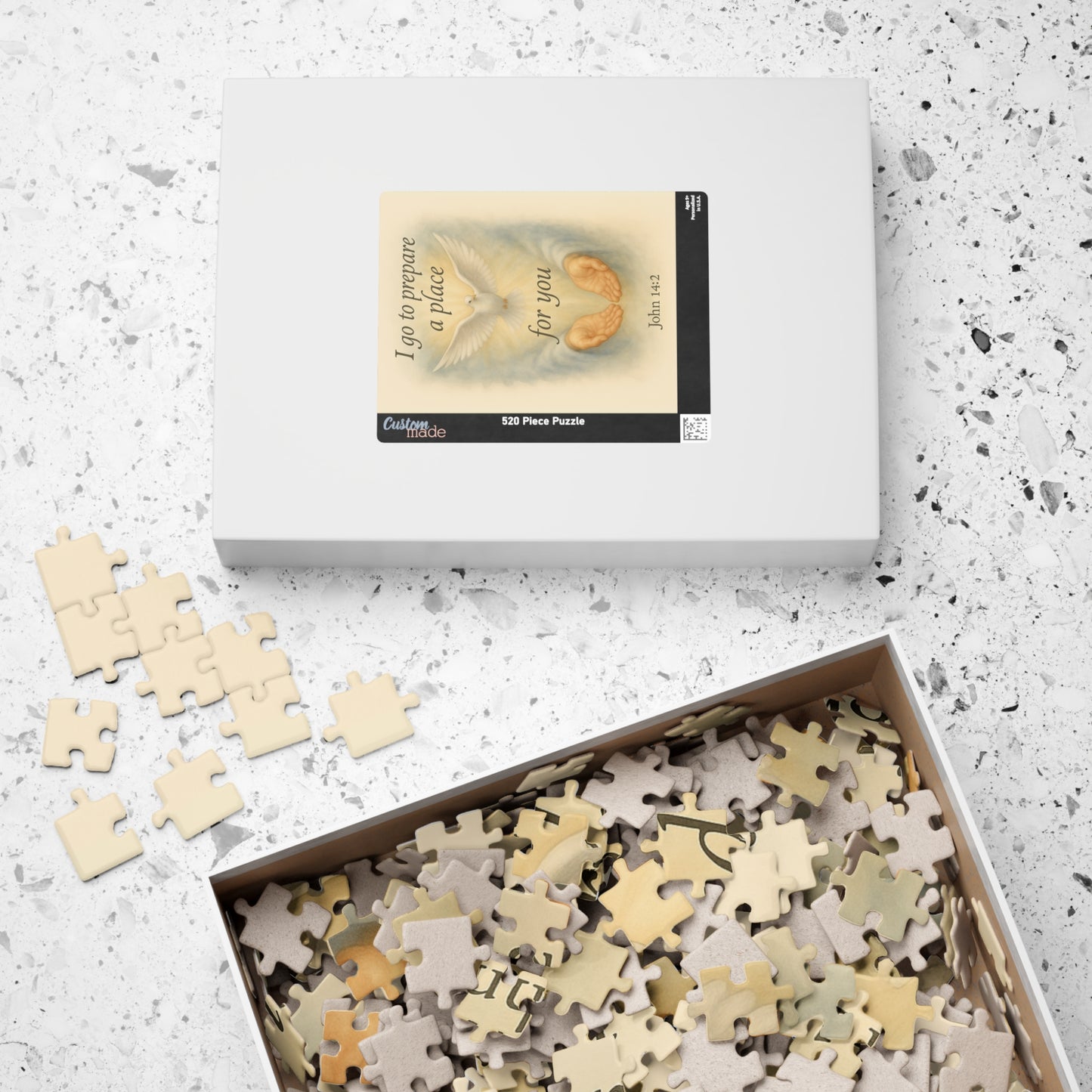 Watercolor Jesus Puzzle - Eternal Promise Bible Verse Memorial Gift
