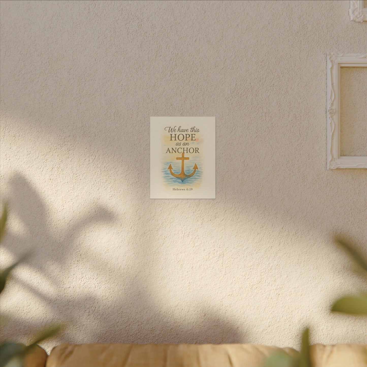 Inspirational Memorial Art Canvas, Bible Verse We have this Hope as an Anchor Keepsake, Eternal Memory Wall Decor