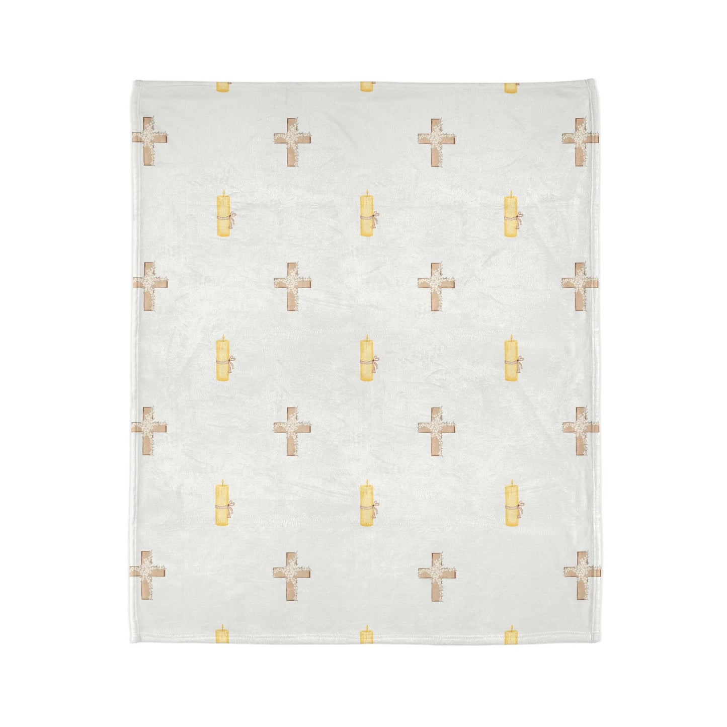 Christian Memorial Blanket - Cross and Candle Memorial Design
