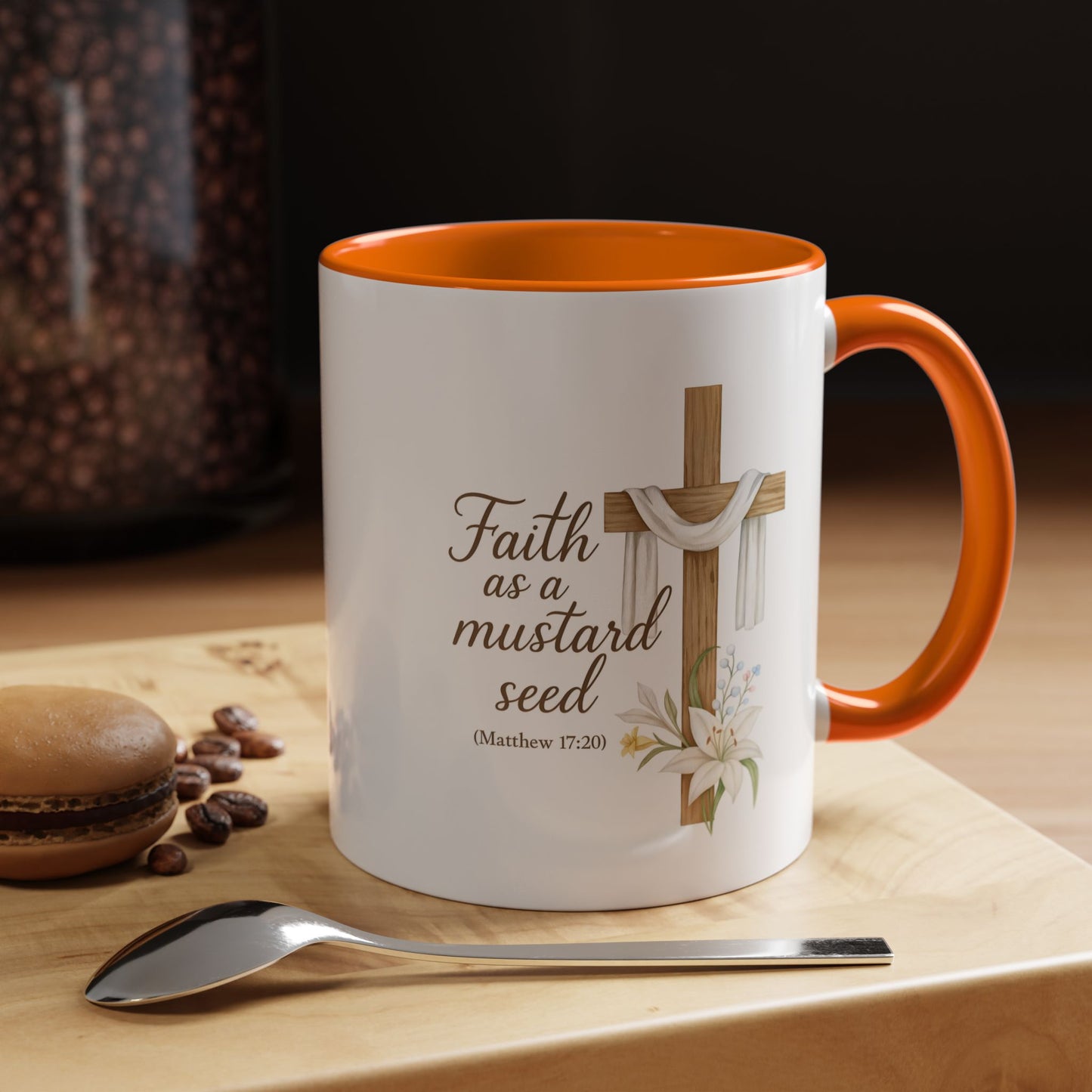 Memorial Accent Coffee Mug - Faith as a Mustard Seed - Matthew 17:20