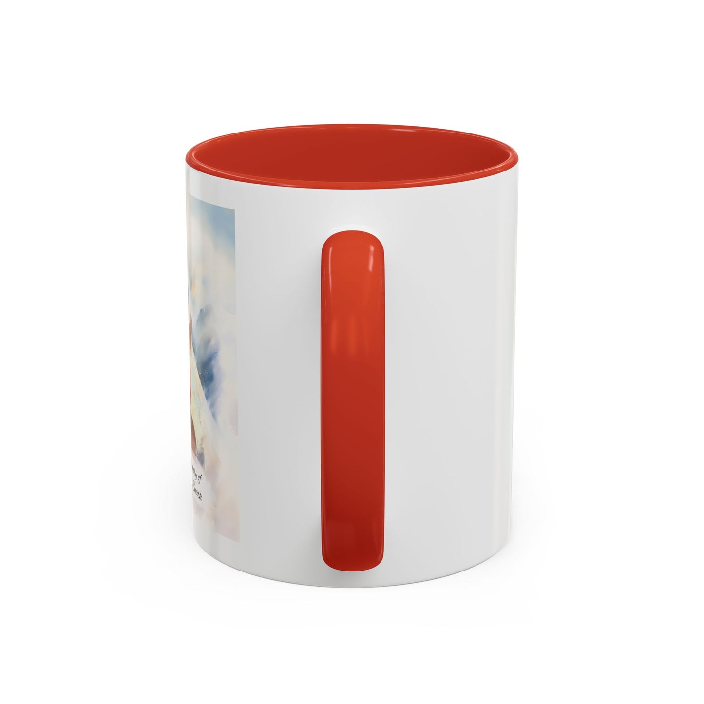 Custom Memorial Accent Coffee Mug with Photo and Text – Sacred Background Keepsake