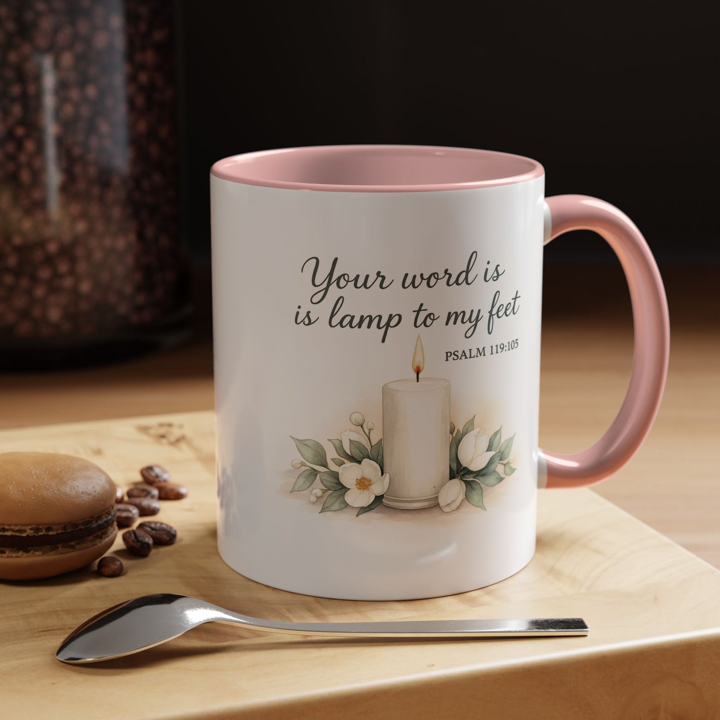 Memorial Accent Coffee Mug - Your Word Is a Lamp to My Feet - Psalm 119:105