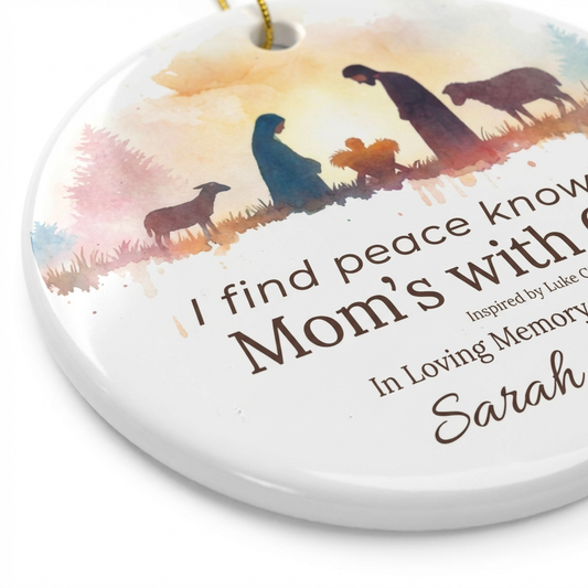 Mom’s with God Memorial Ornament | Personalized Christian Sympathy Gift