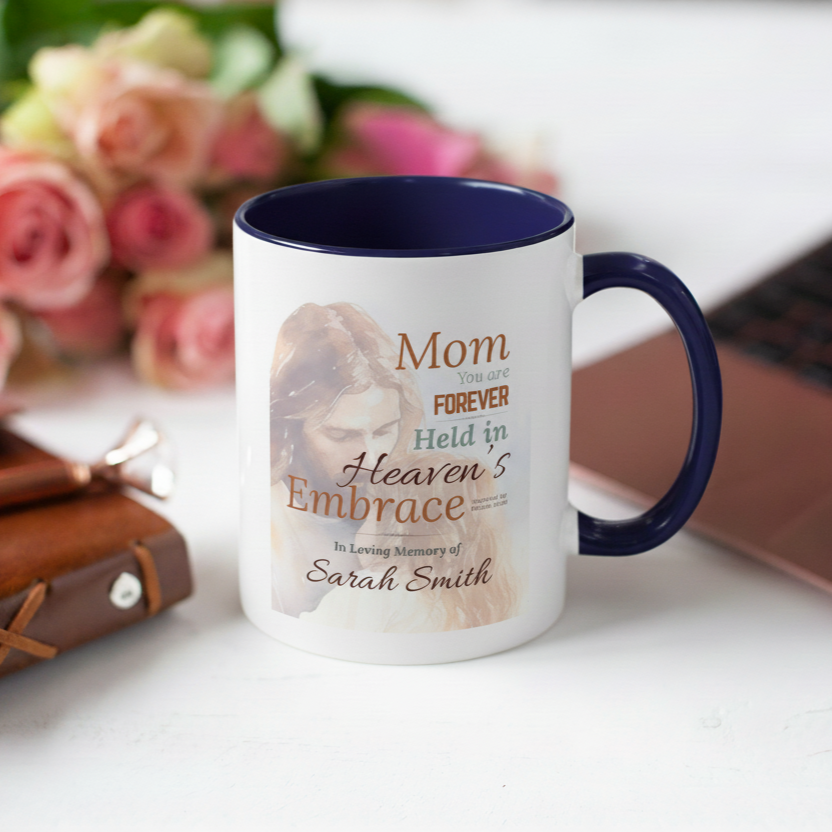 Custom Heavenly Embrace Memorial Mug