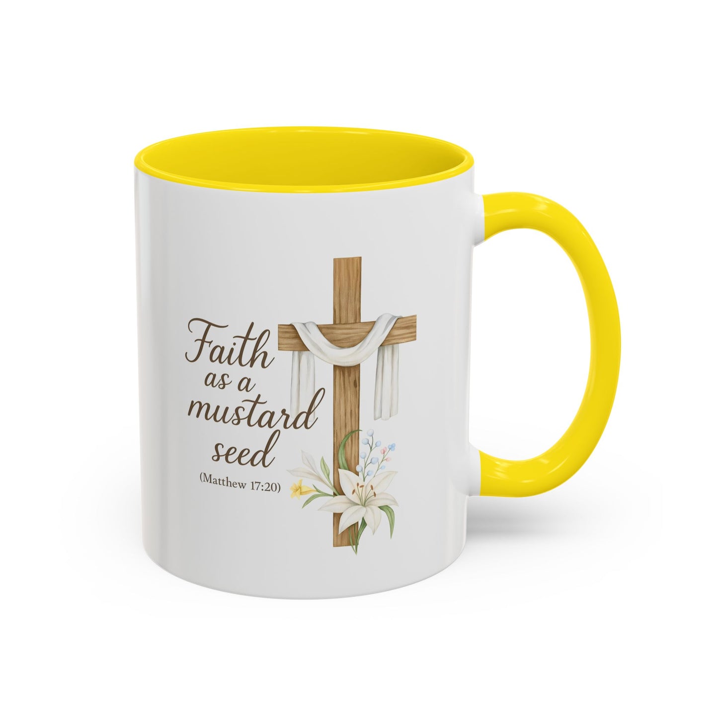 Memorial Accent Coffee Mug - Faith as a Mustard Seed - Matthew 17:20