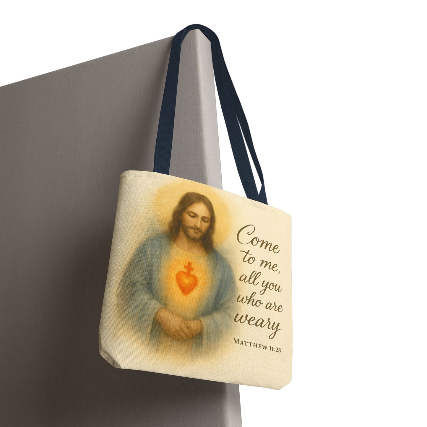 Inspirational Tote Bag - Come to Me, All You Who Are Weary - Matthew 11:28 Memorial Gift