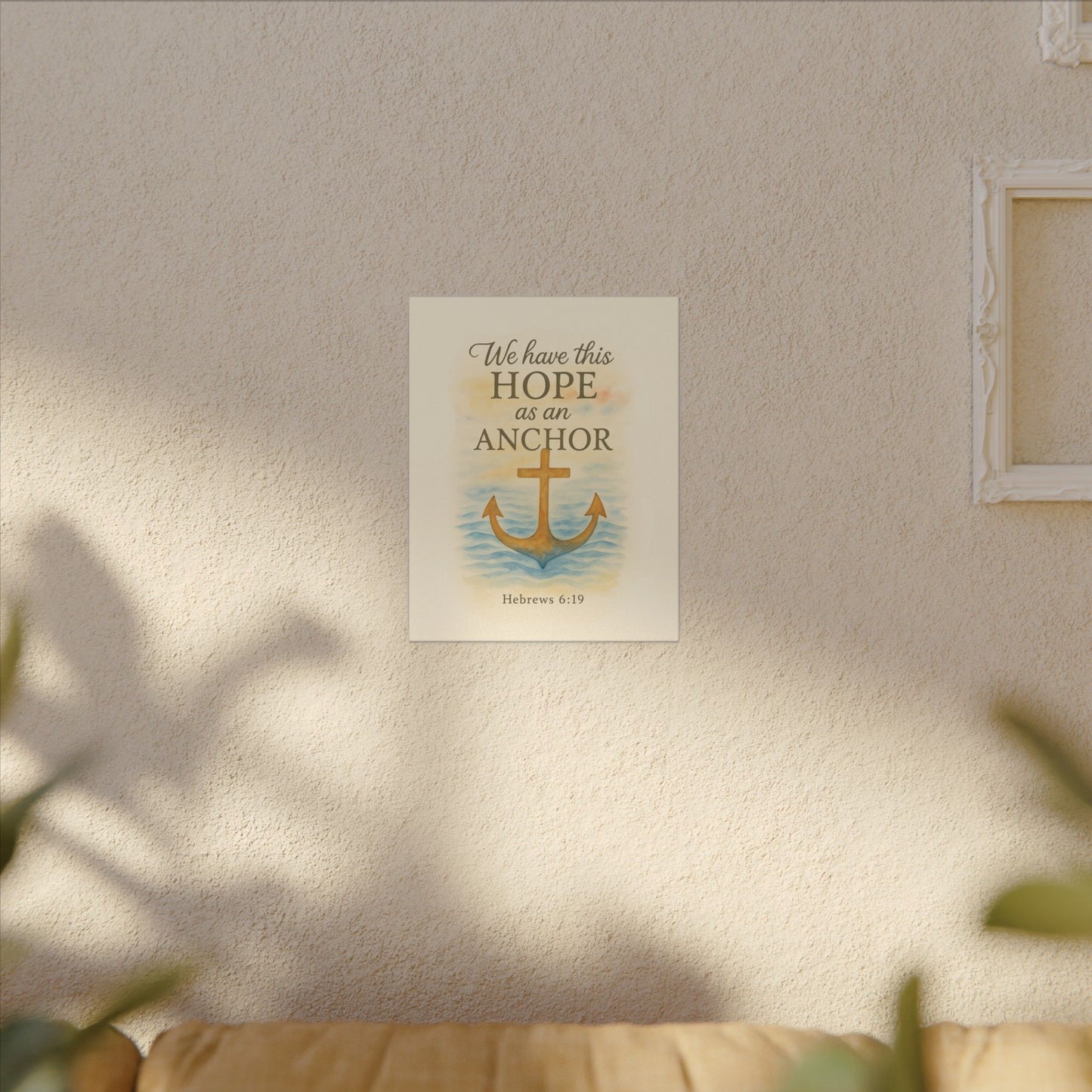 Inspirational Memorial Art Canvas, Bible Verse We have this Hope as an Anchor Keepsake, Eternal Memory Wall Decor