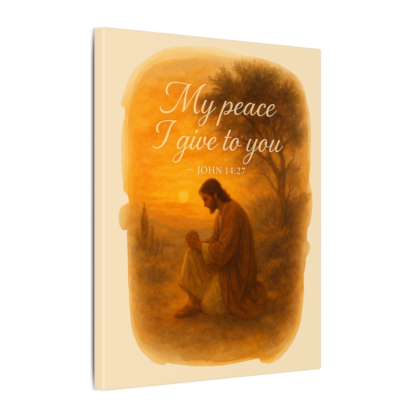 Inspirational Memorial Art Canvas, Bible Verse My Peace I Give to You Keepsake, Eternal Memory Wall Decor