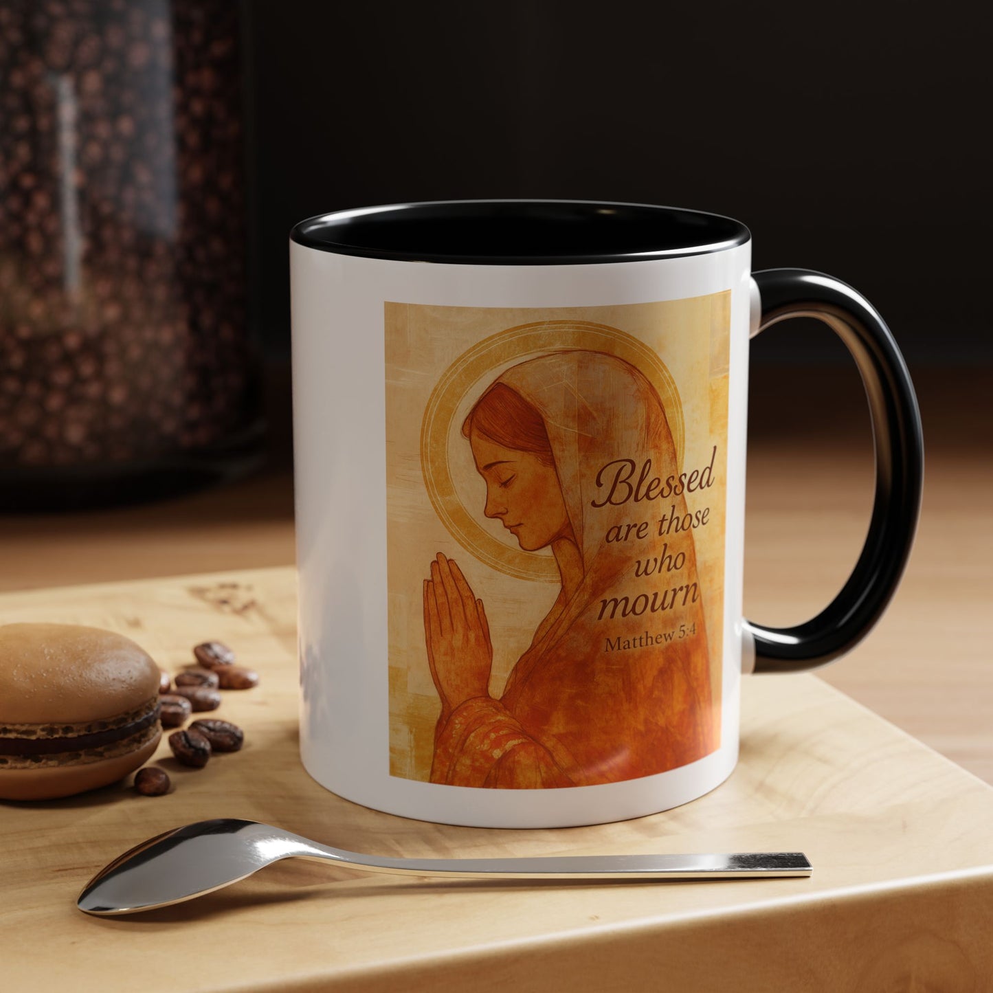 Memorial Accent Coffee Mug - Blessed Are Those Who Mourn - Matthew 5:4