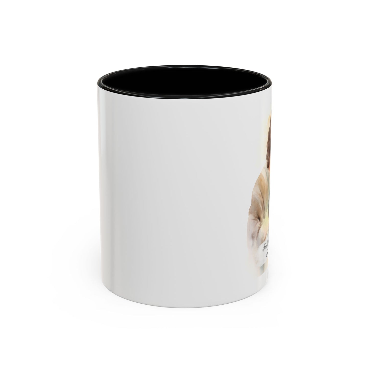 Custom Memorial Accent Coffee Mug with Photo and Text – Sacred Shepherd Keepsake