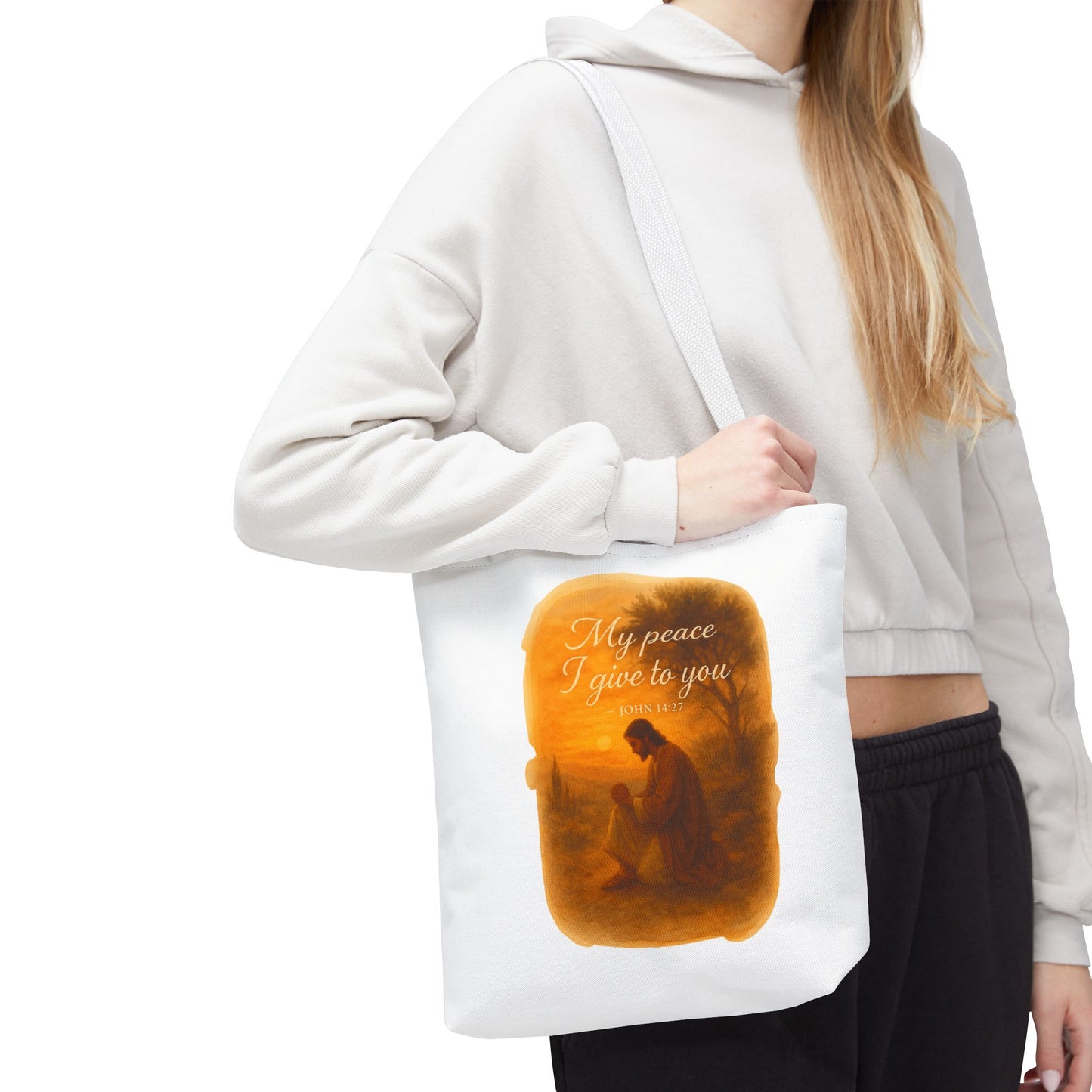 Inspirational Tote Bag - My Peace I Give to You - John 14:27 Memorial Gift