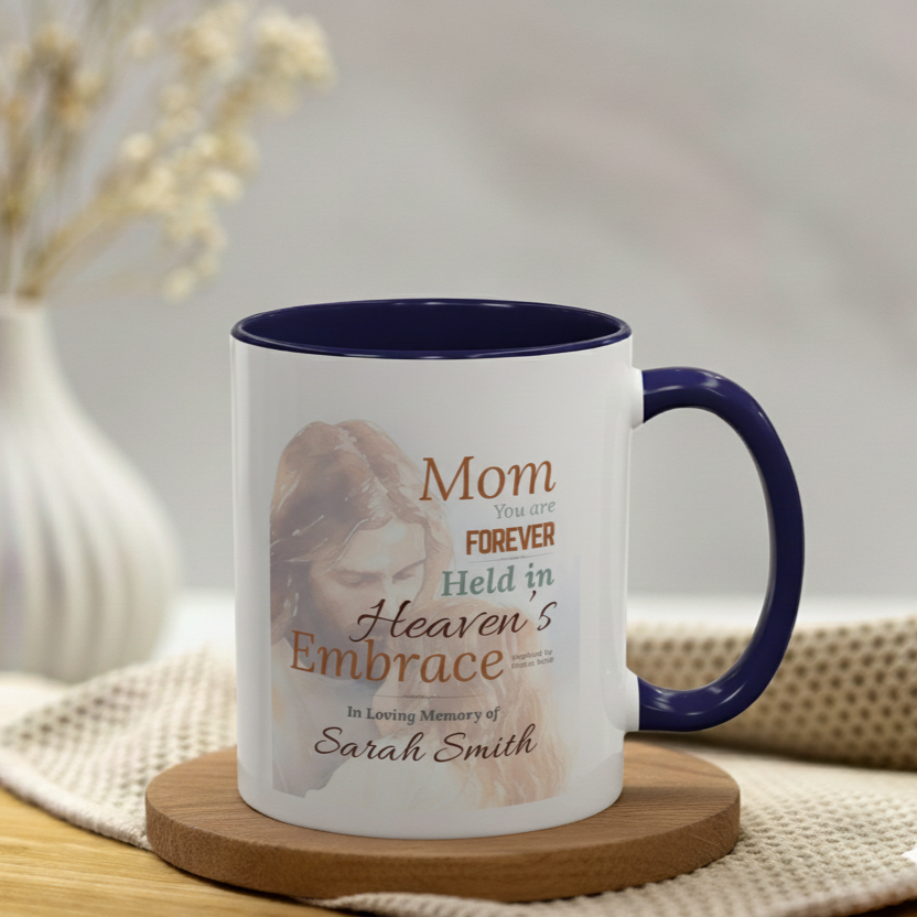 Custom Heavenly Embrace Memorial Mug