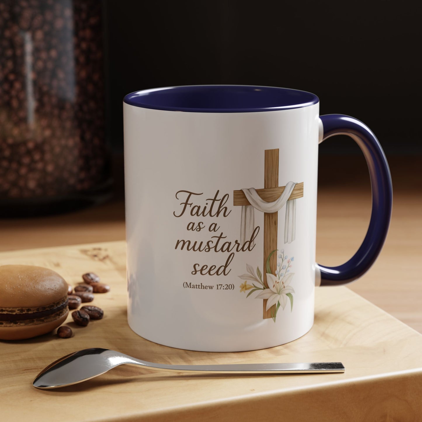 Memorial Accent Coffee Mug - Faith as a Mustard Seed - Matthew 17:20