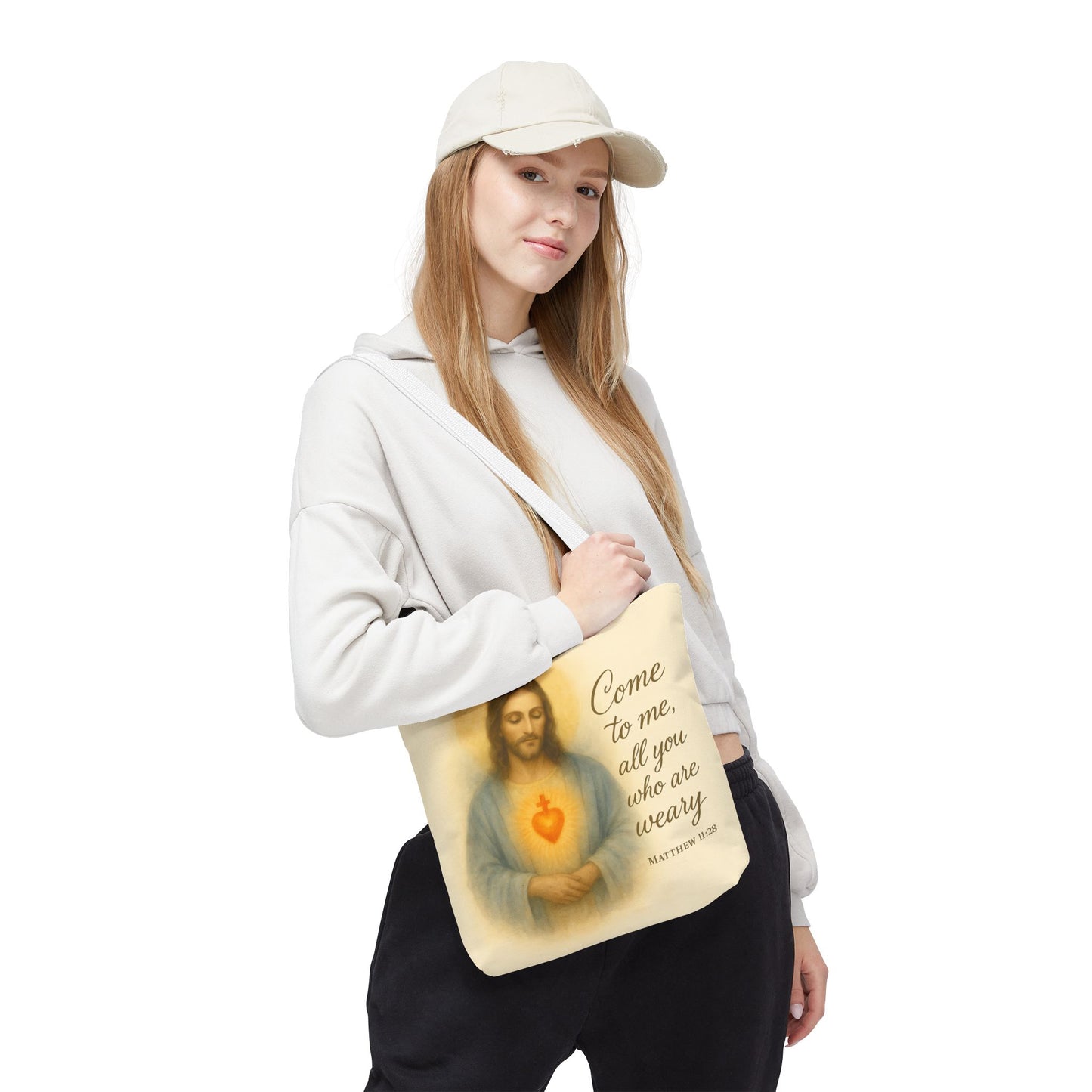 Inspirational Tote Bag - Come to Me, All You Who Are Weary - Matthew 11:28 Memorial Gift