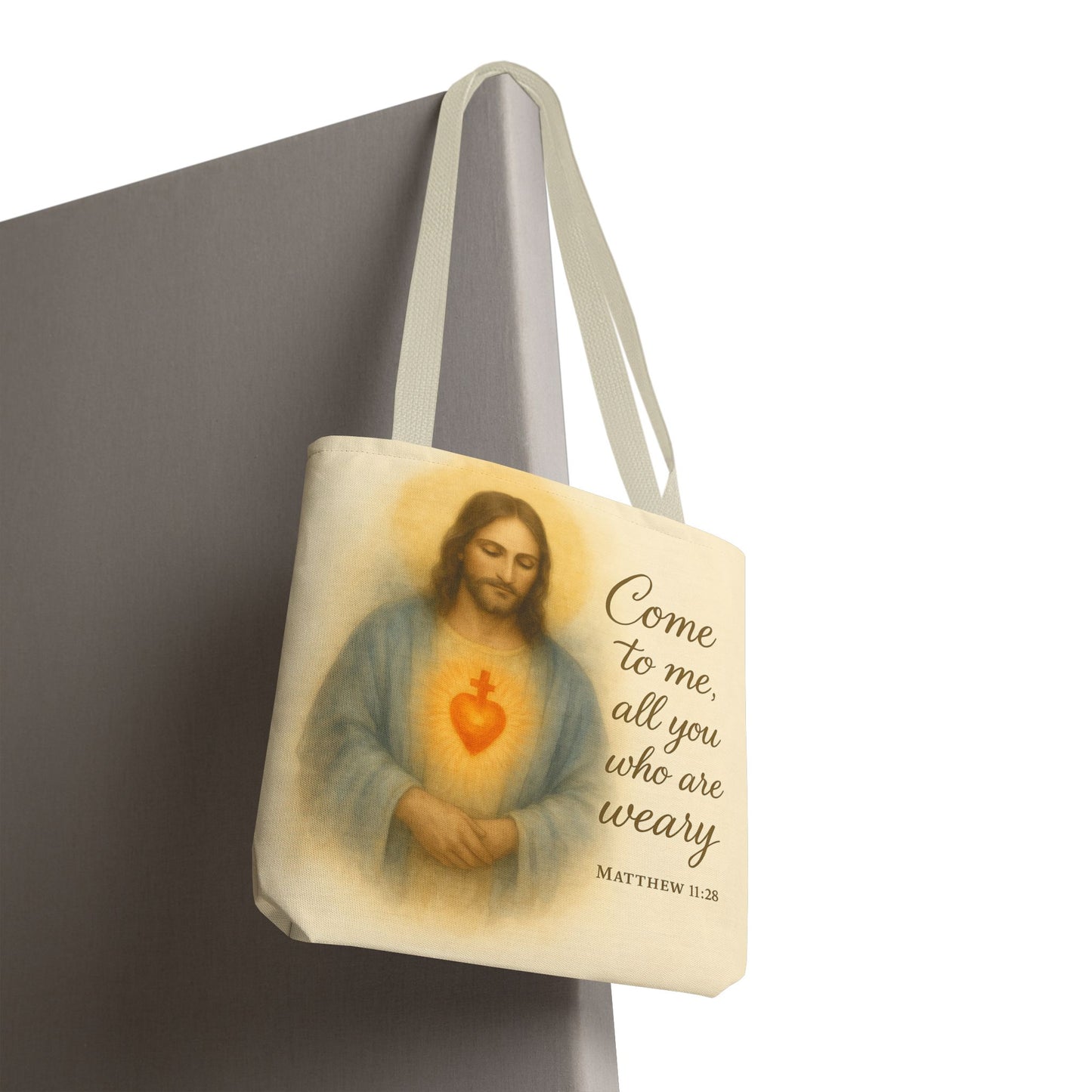 Inspirational Tote Bag - Come to Me, All You Who Are Weary - Matthew 11:28 Memorial Gift