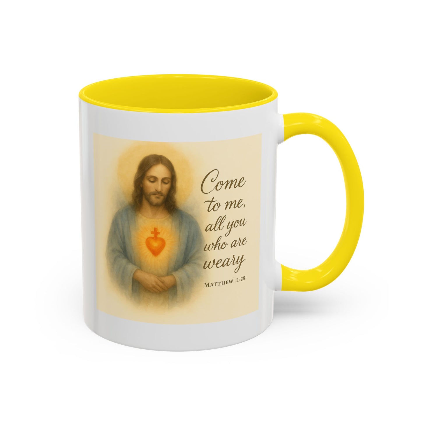 Memorial Accent Coffee Mug - Come to Me, All You Who Are Weary - Matthew 11:28